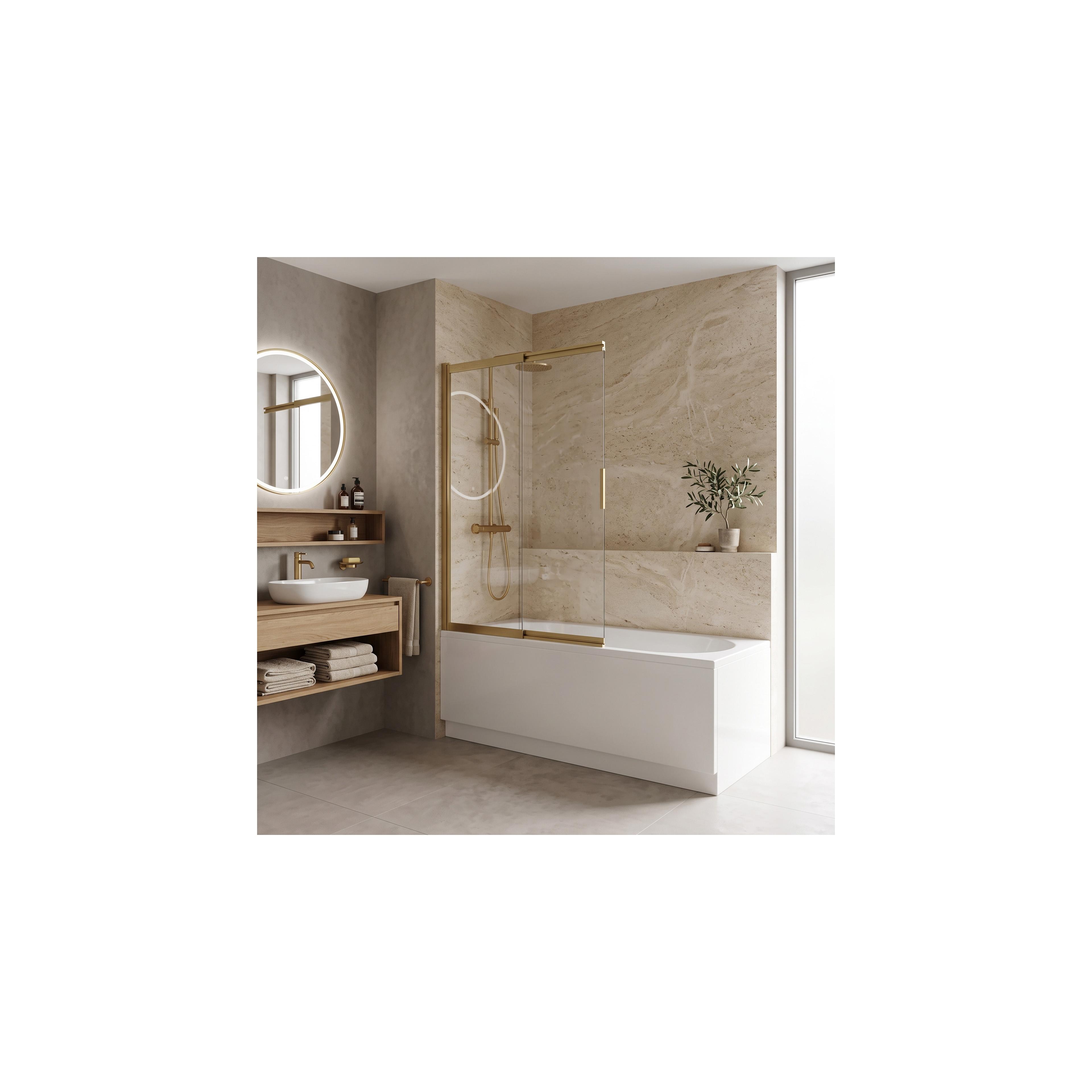 Paravento vasca scorrevole REA Dario Brush Gold 100
