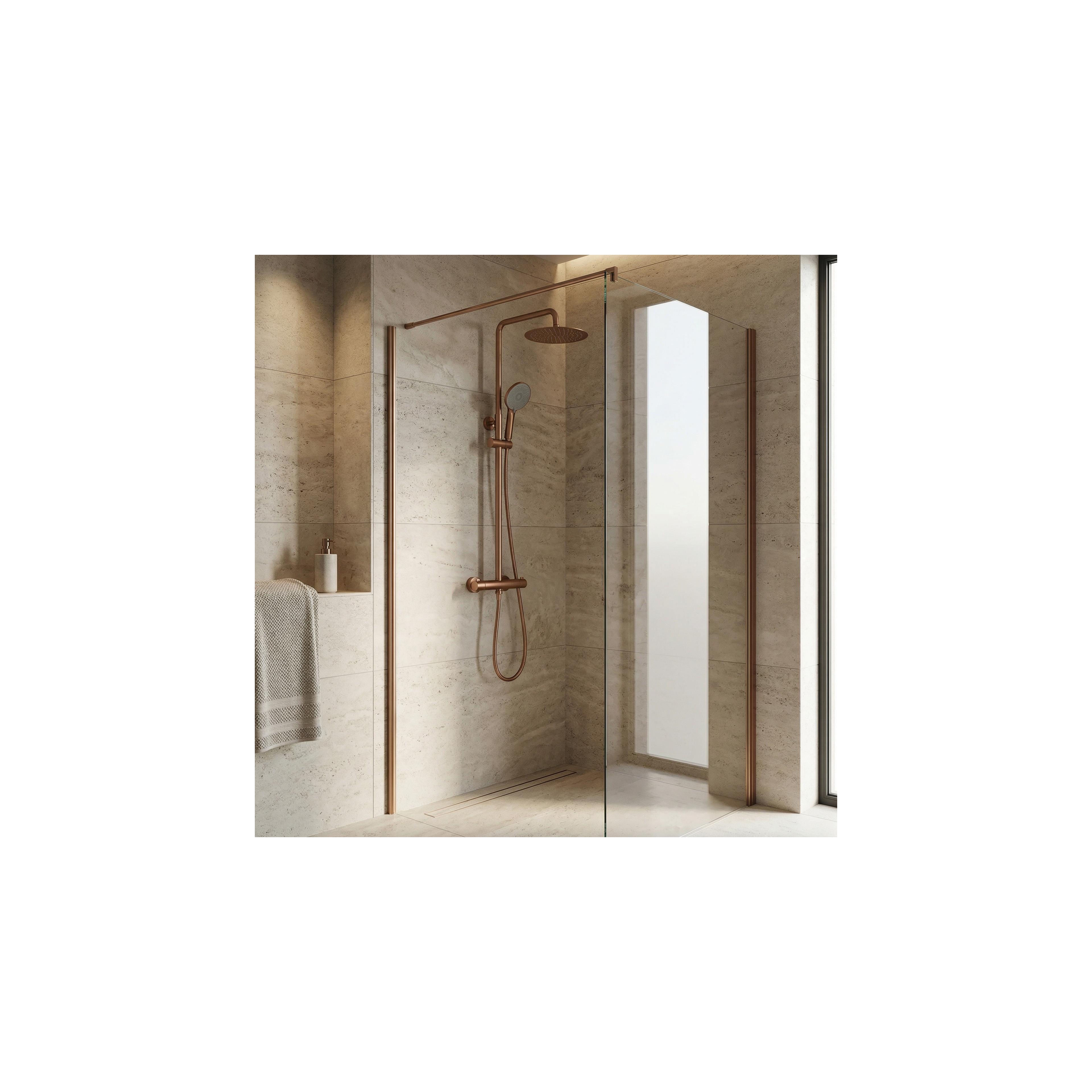 Shower set without spout with thermostat Rea Lungo Copper Brush