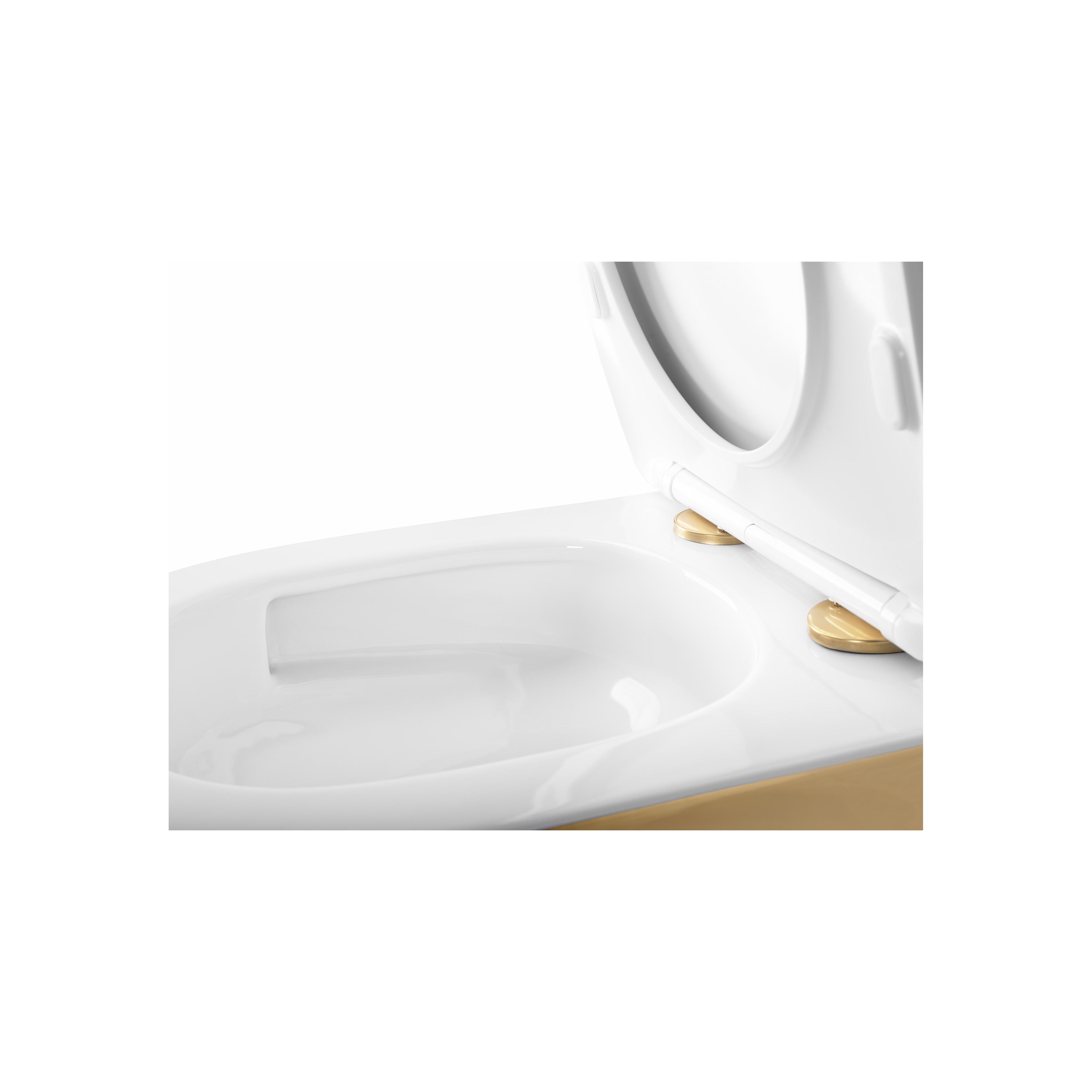 Závěsná WC mísa Rea Carlo Mini Tornado NFQ GOLD WHITE