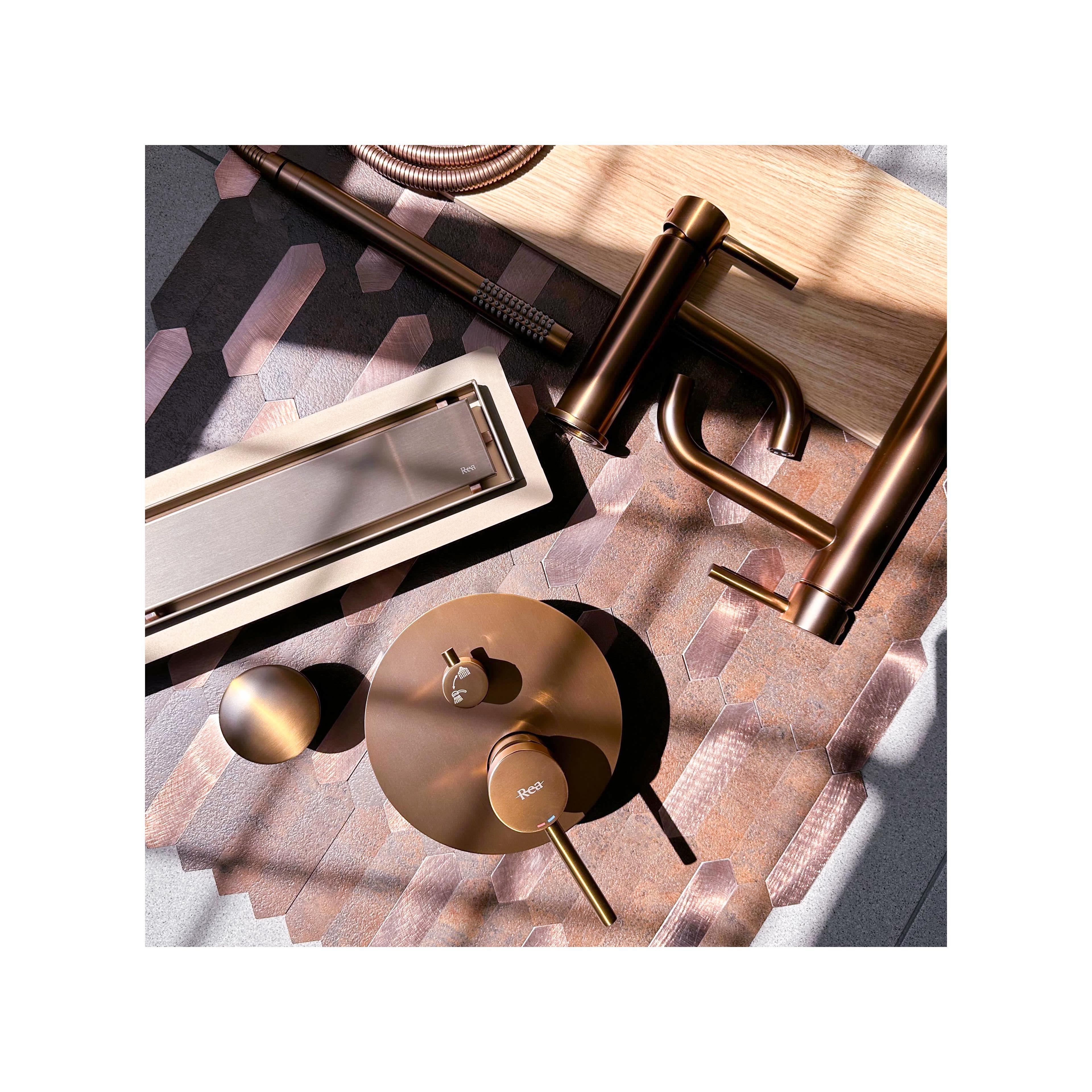 Odtokový žlab REA Neox pro Brushed Copper 100
