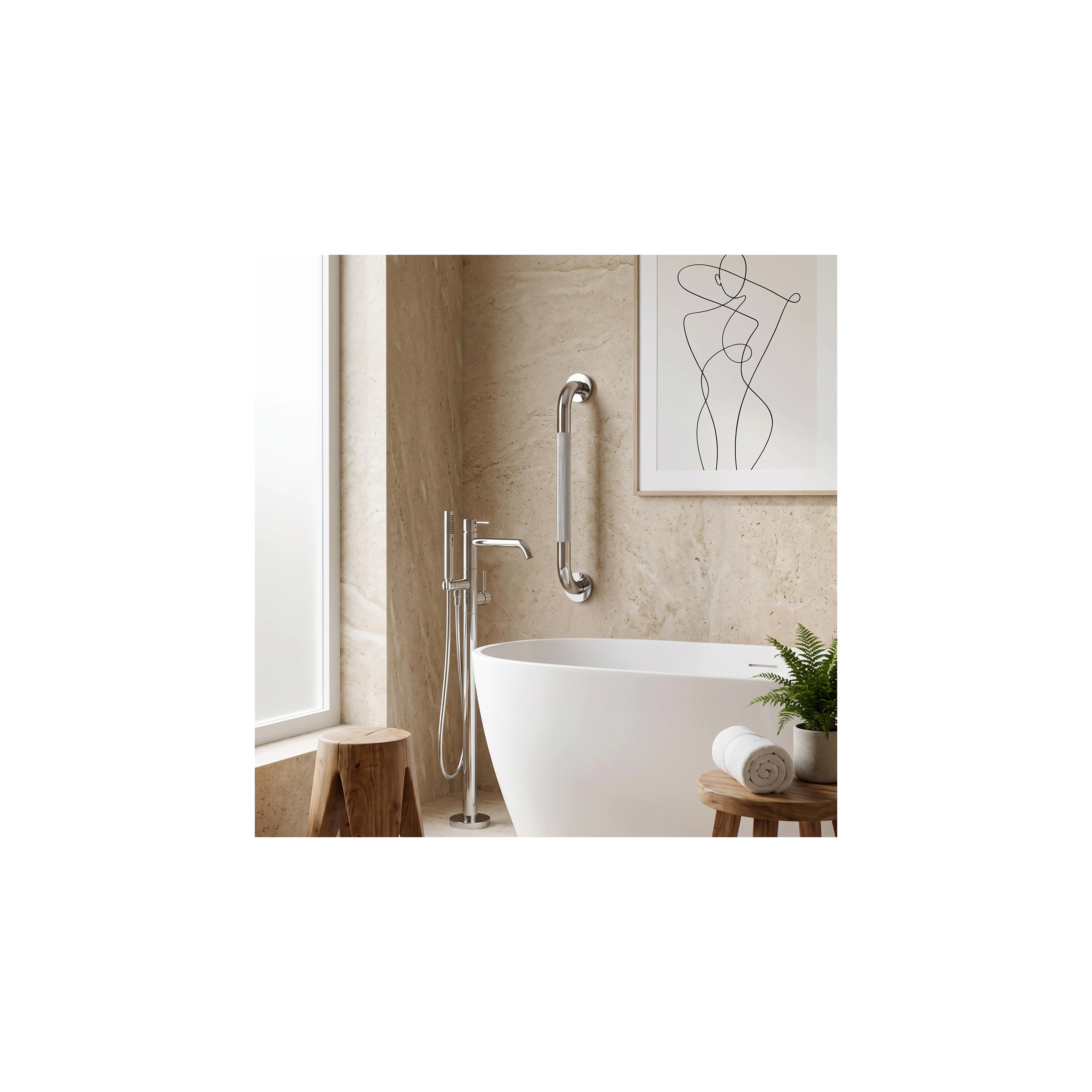 Barre d'appui de salle de bain antidérapante 104 Chrome
