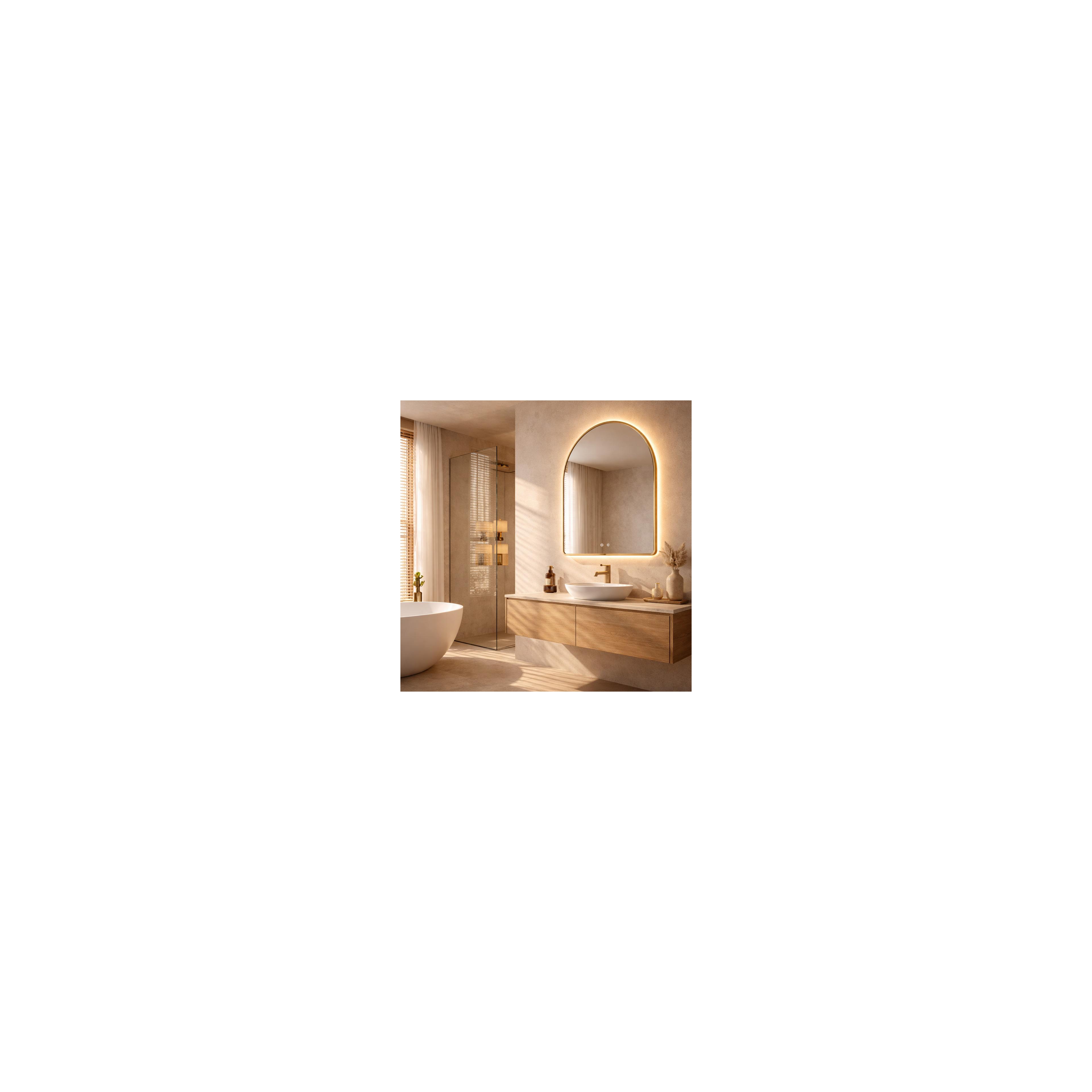 ESPELHO DE PAREDE LED 80x60cm CAMLOT Brush Gold