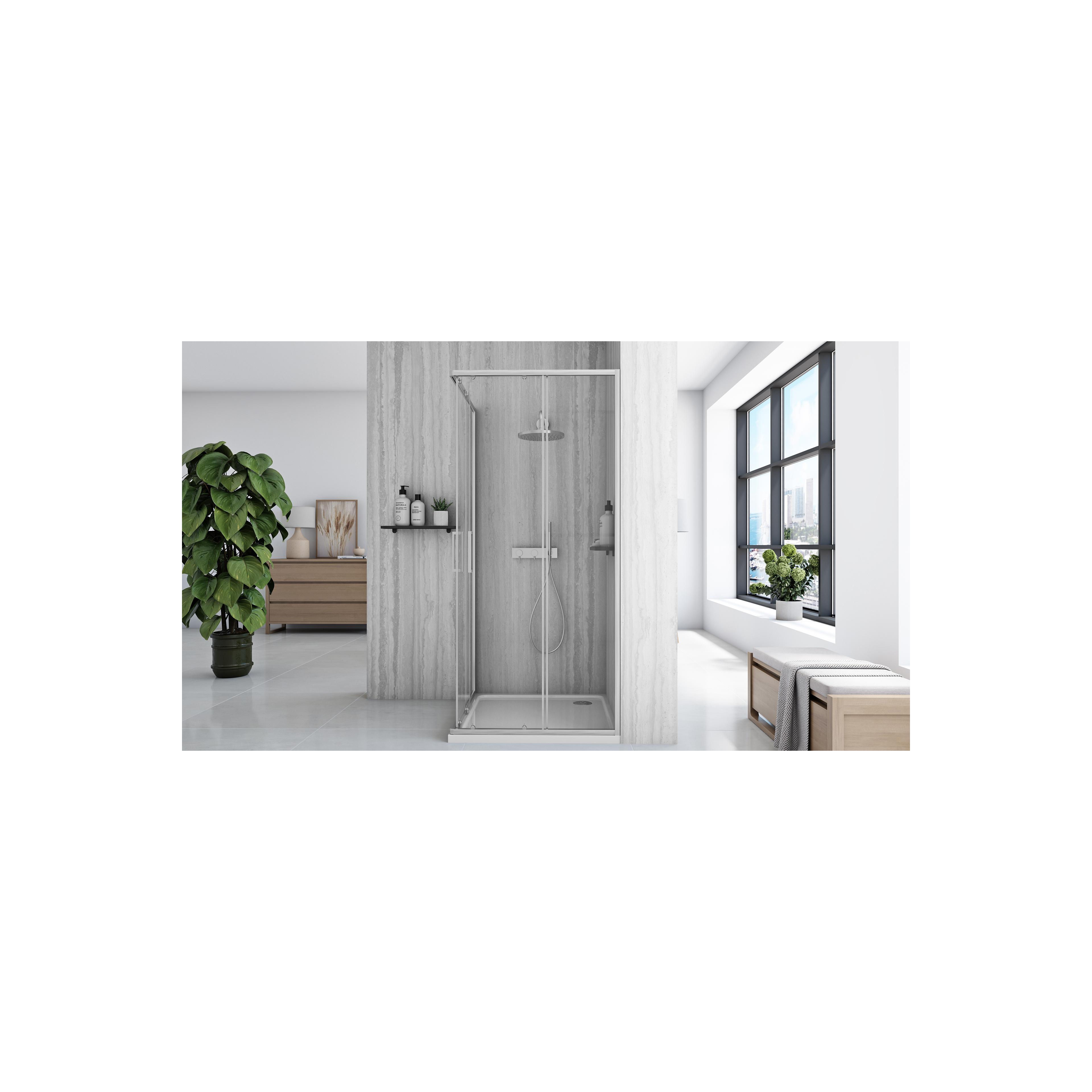 Tuš kabina Rea City 90x90 Nickel Brush