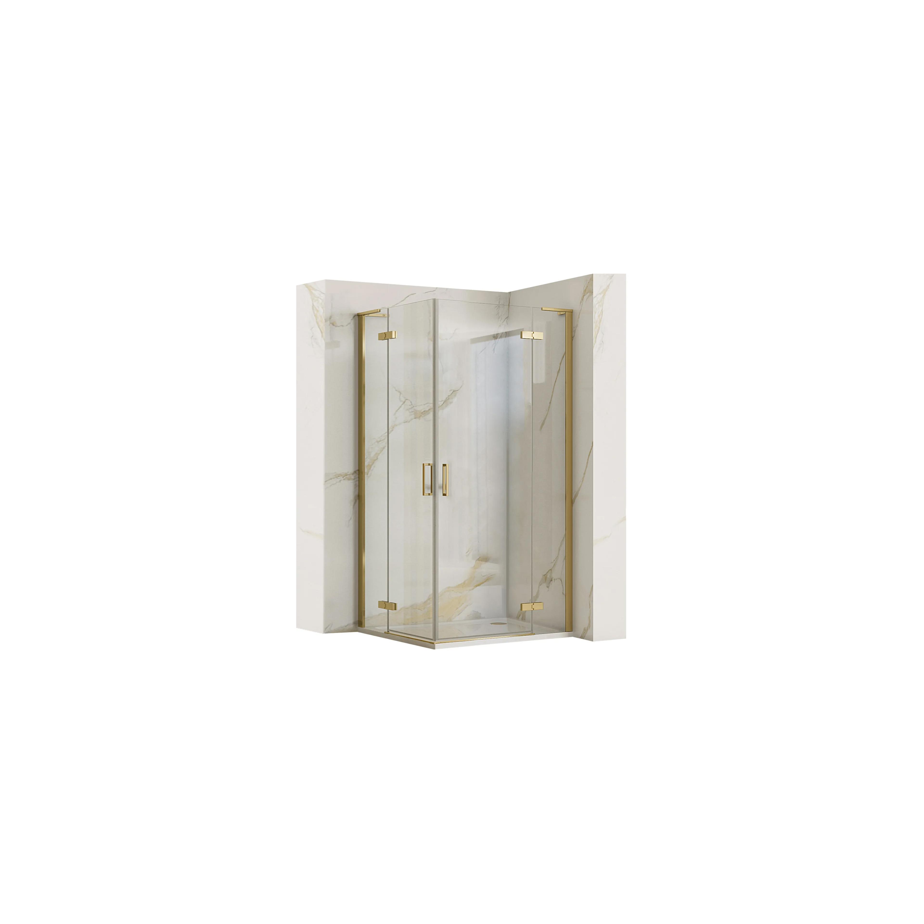 Cabina de ducha REA Hugo Gold Brush 80x100