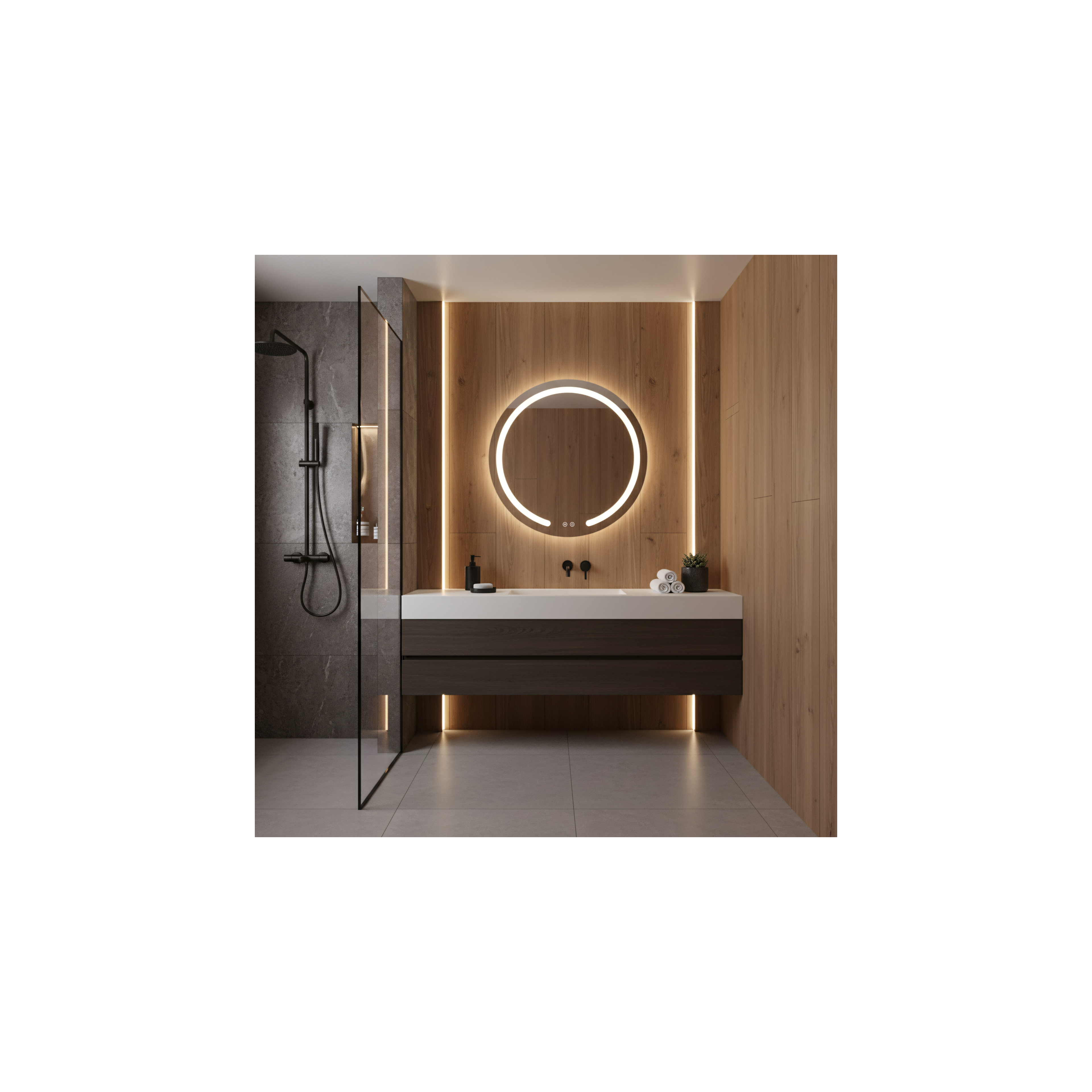 Miroir LED 80cm Modern