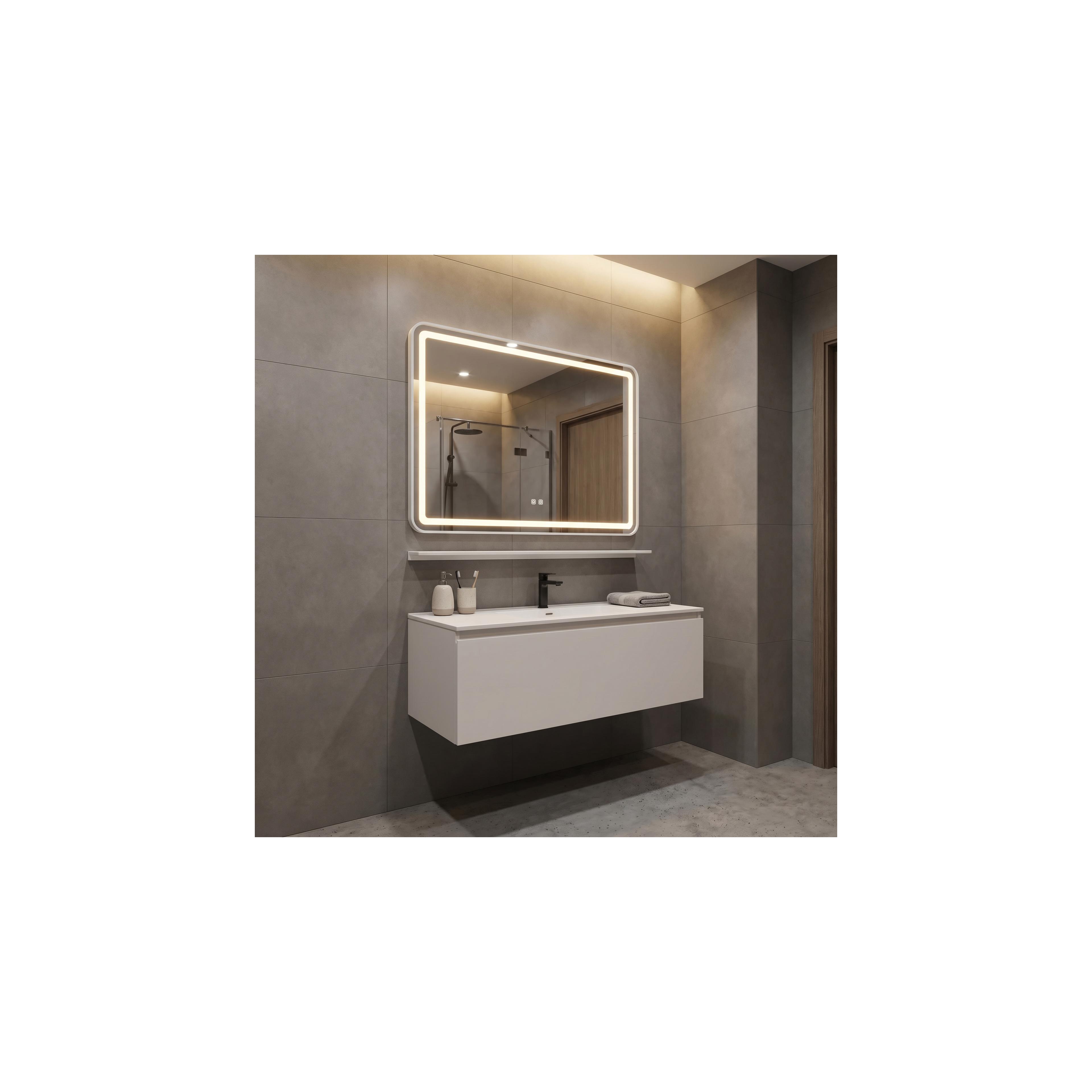 LED Wandspiegel mit Ablage 80x60 cm L-8060