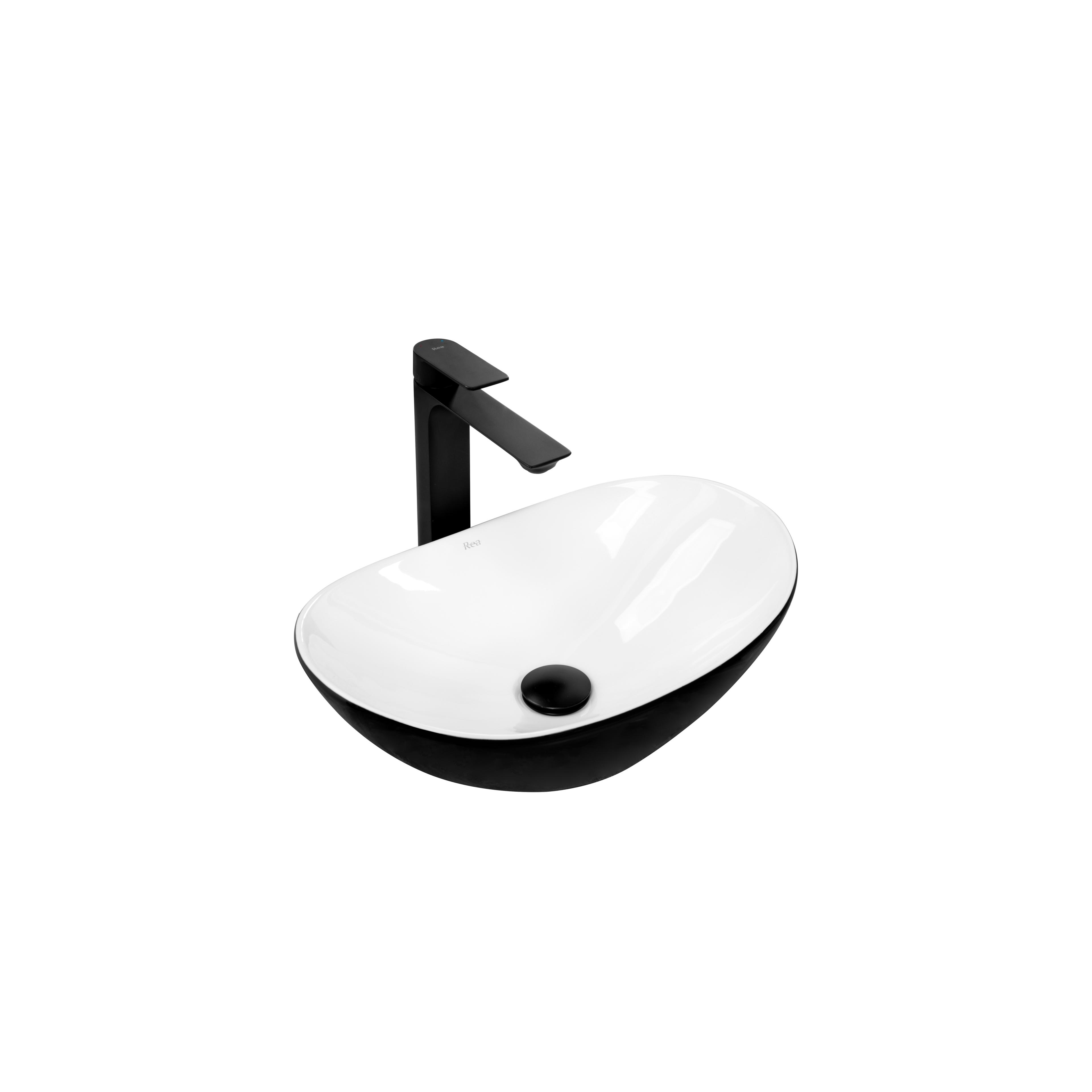 Nadgradni umivaonik REA Royal Mini Black White