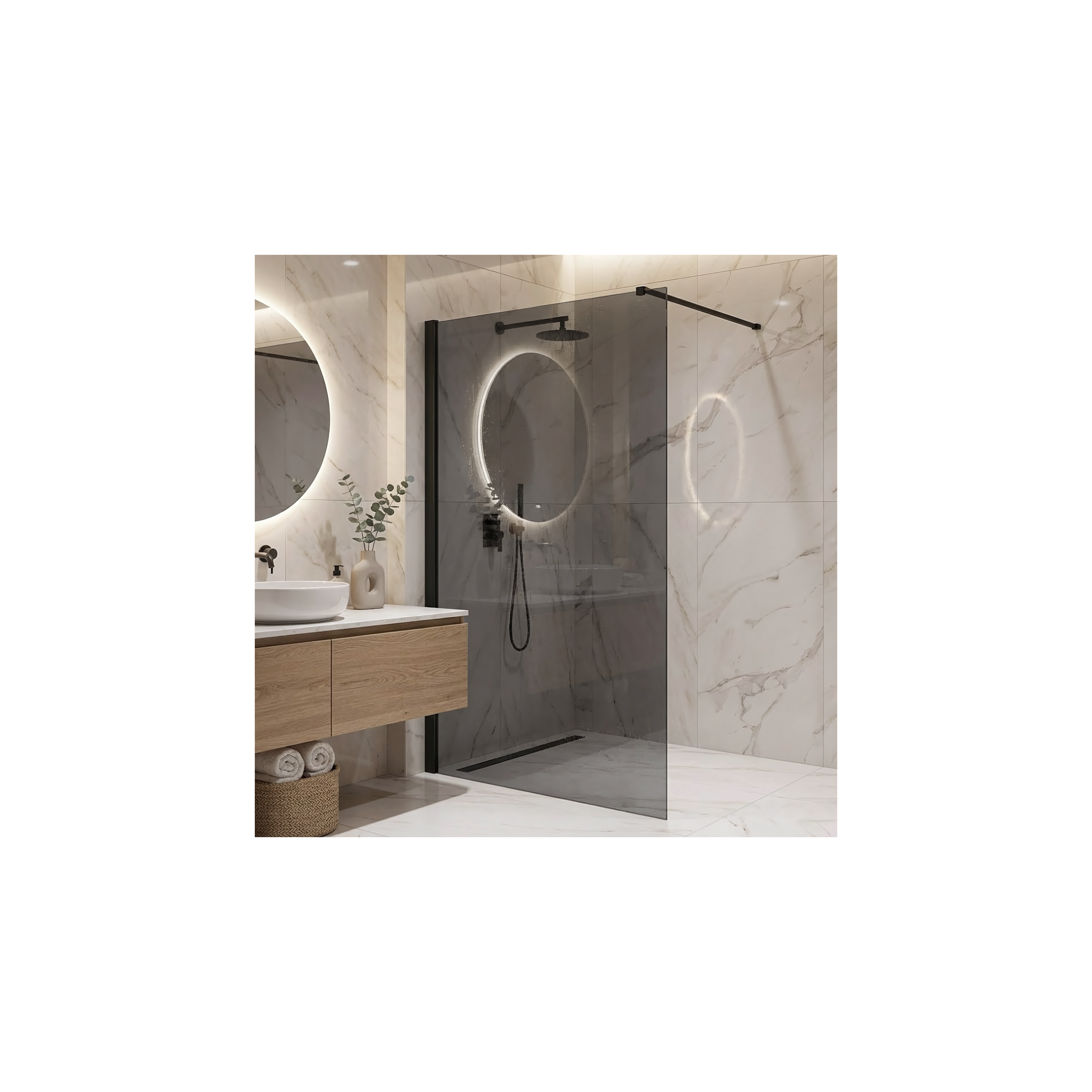 Paroi de douche Rea Flexi Grey / Black 140