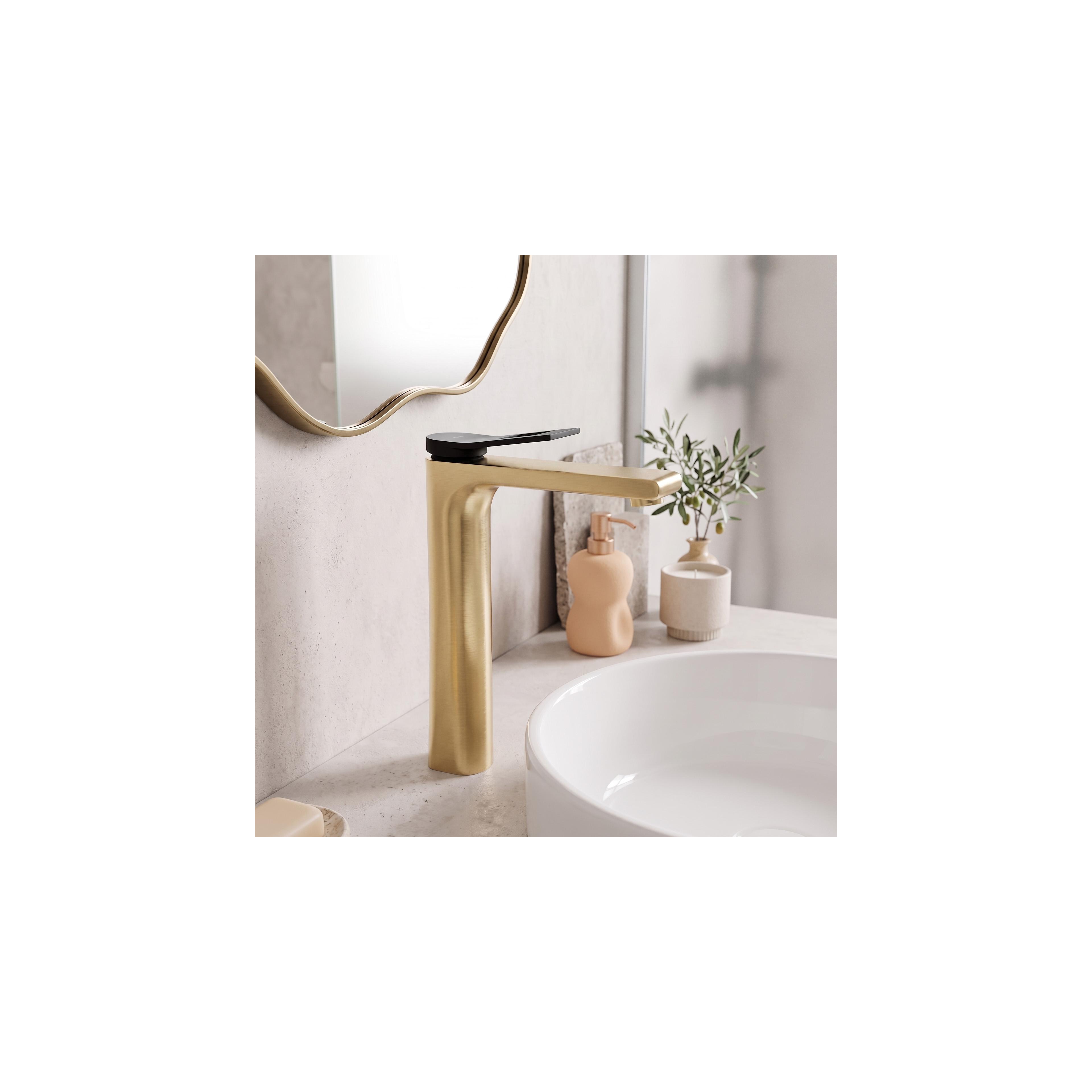 Bathroom faucet REA Soul Gold mat black High