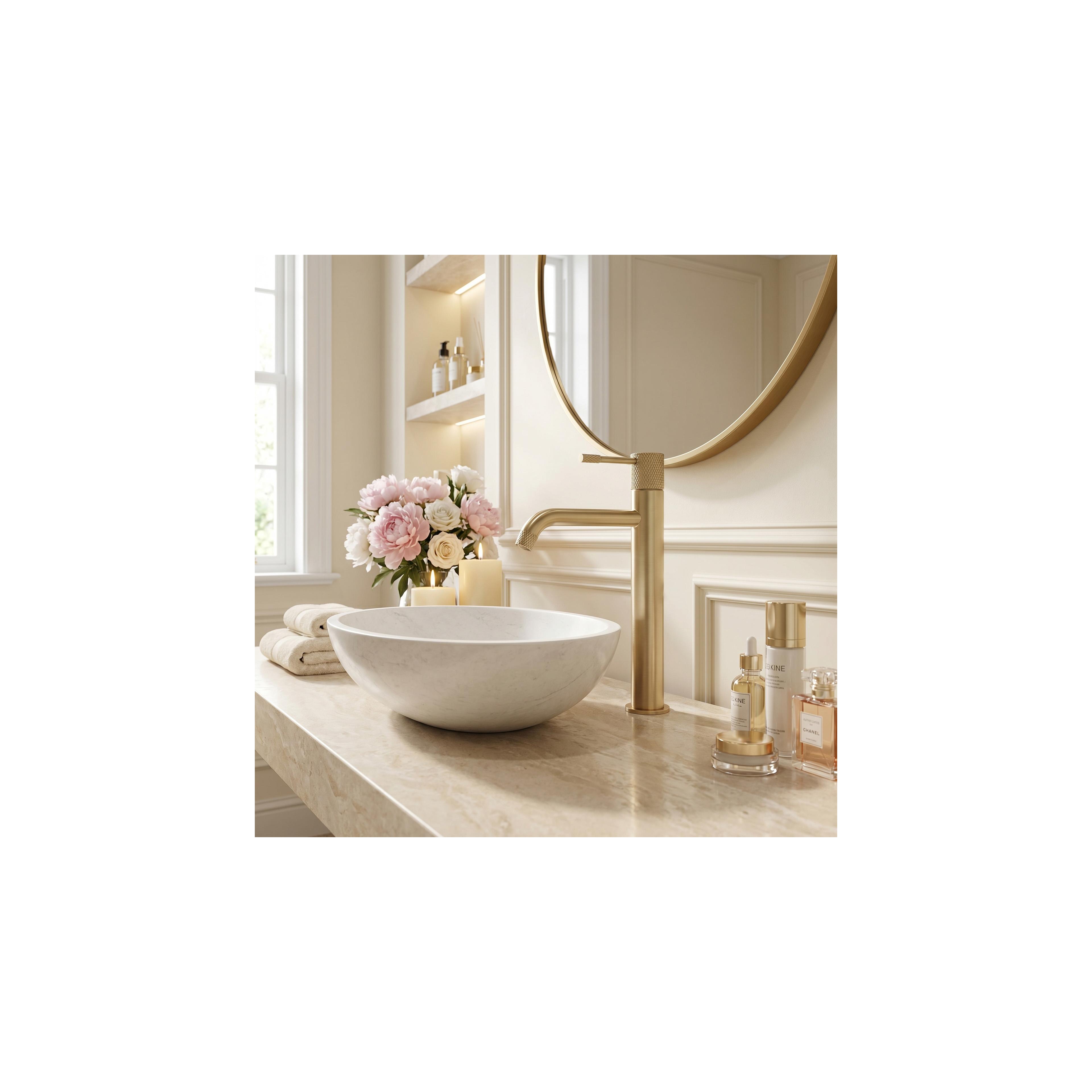 Bathroom faucet Rea Venti Brush Gold High