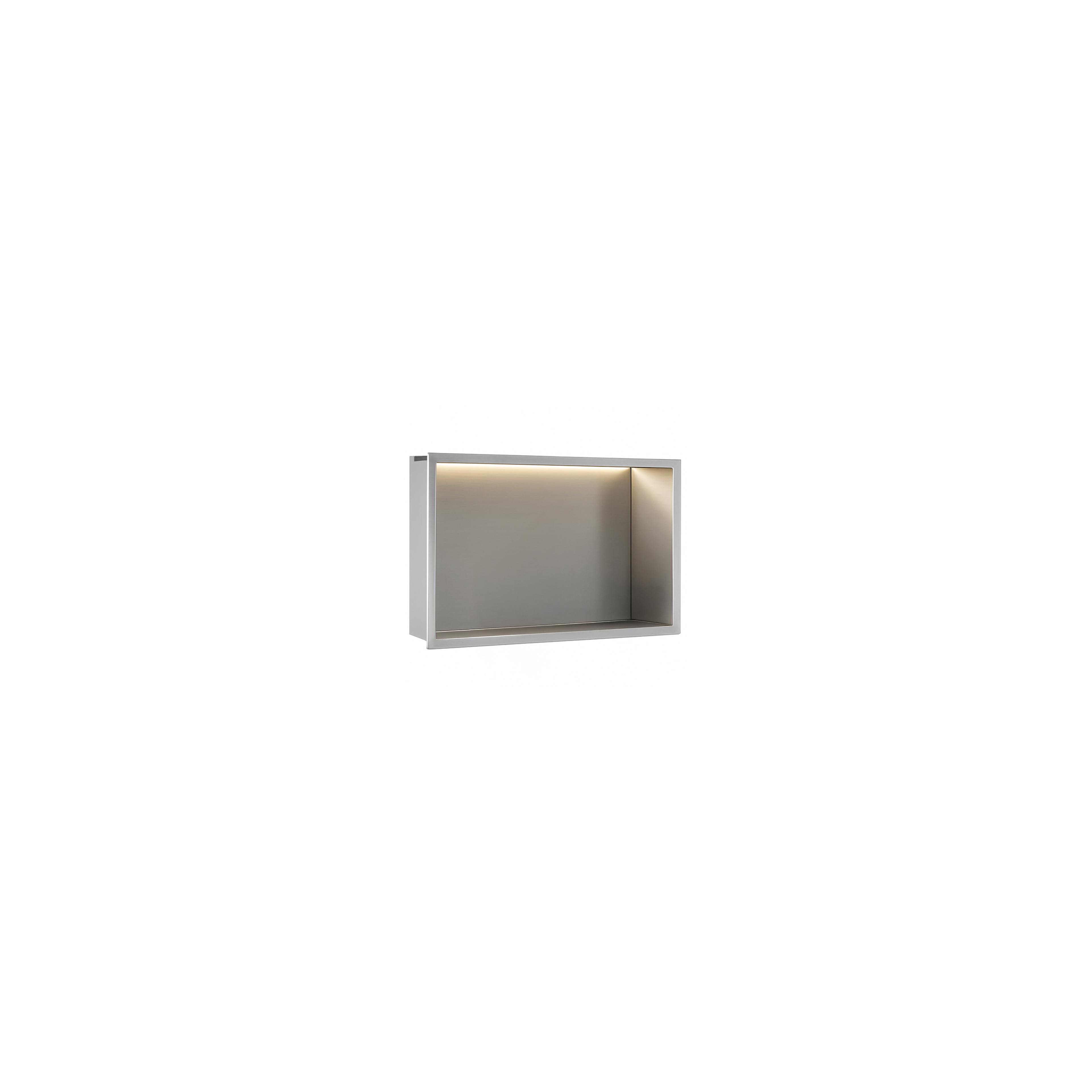 REPISA DE BAÑO EMPOTRADA LED 30x45 steel brush