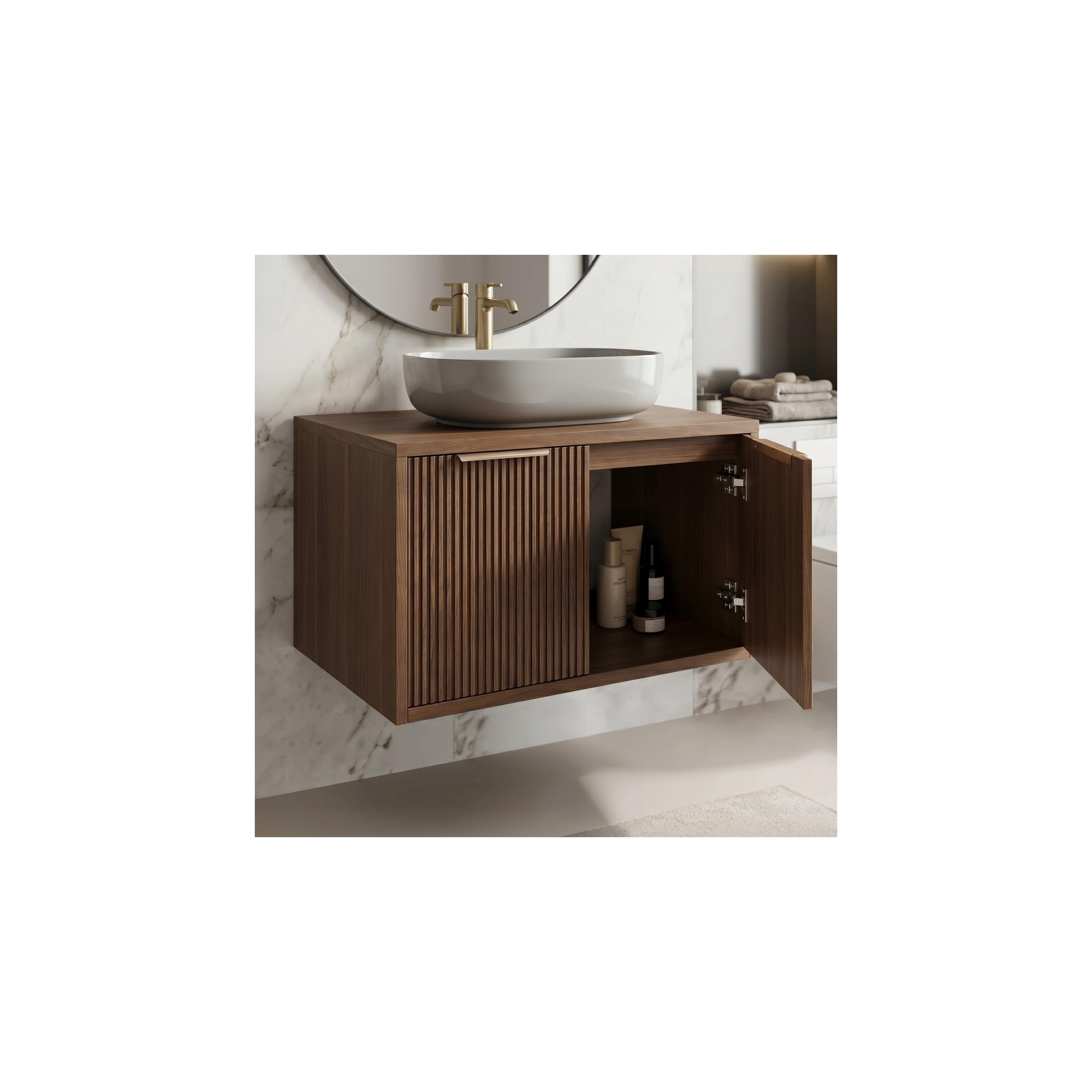 Bathroom vanity cabinet Rea Core 60cm Brown