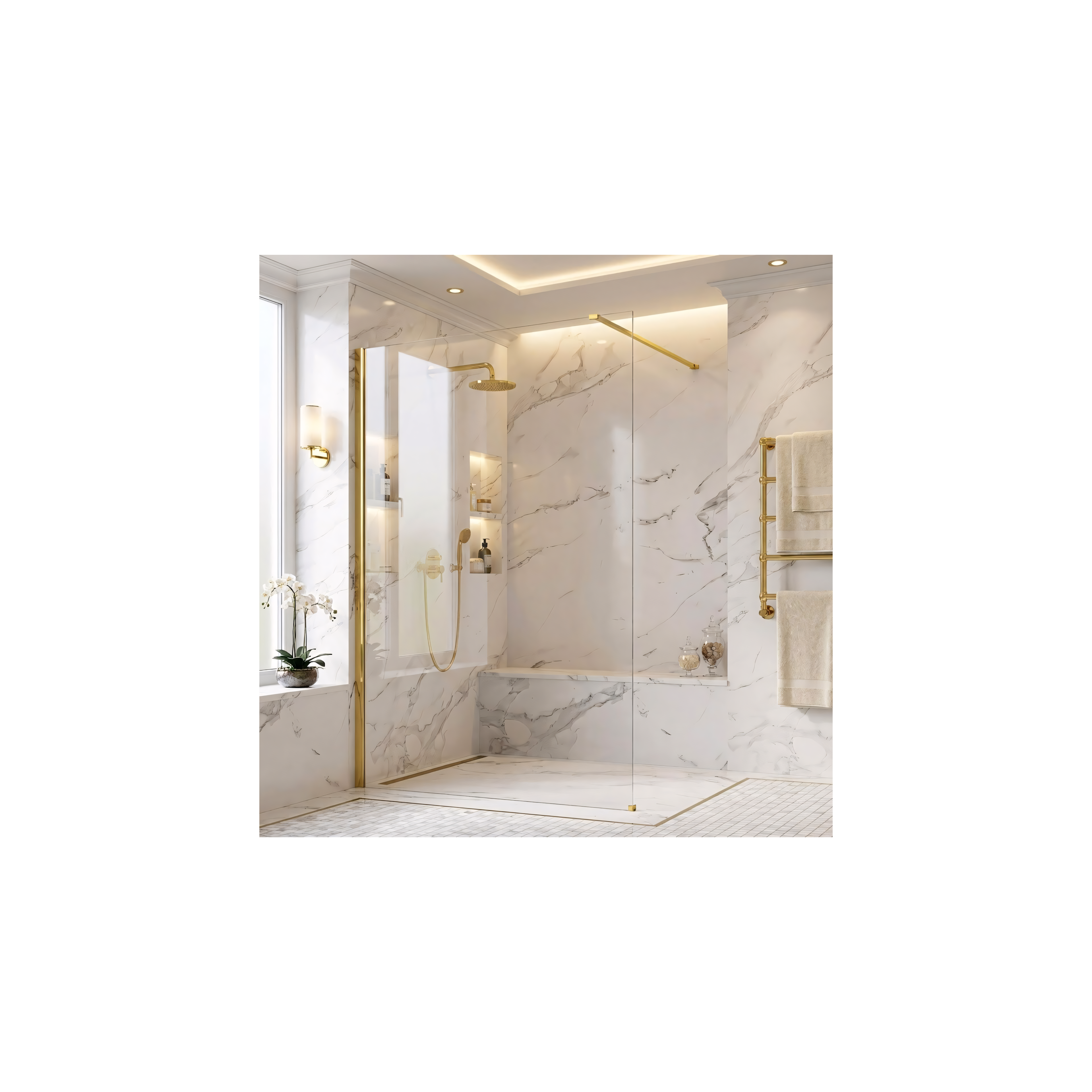 Paroi de douche Rea Flexi Transparent / Gold 120