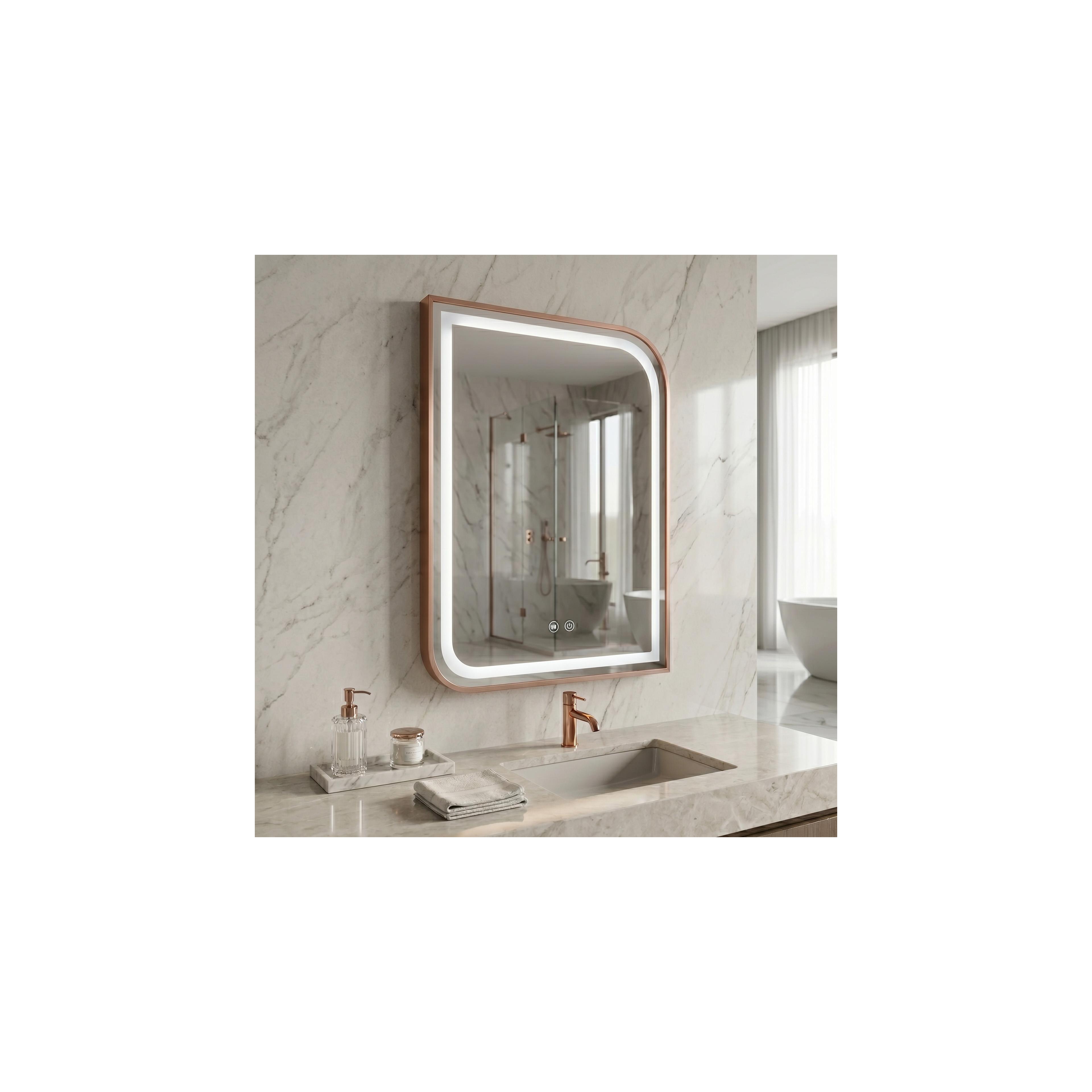 LED-VÄGGSPEGEL ZONE 70x50 BRUSH  ROSE GOLD