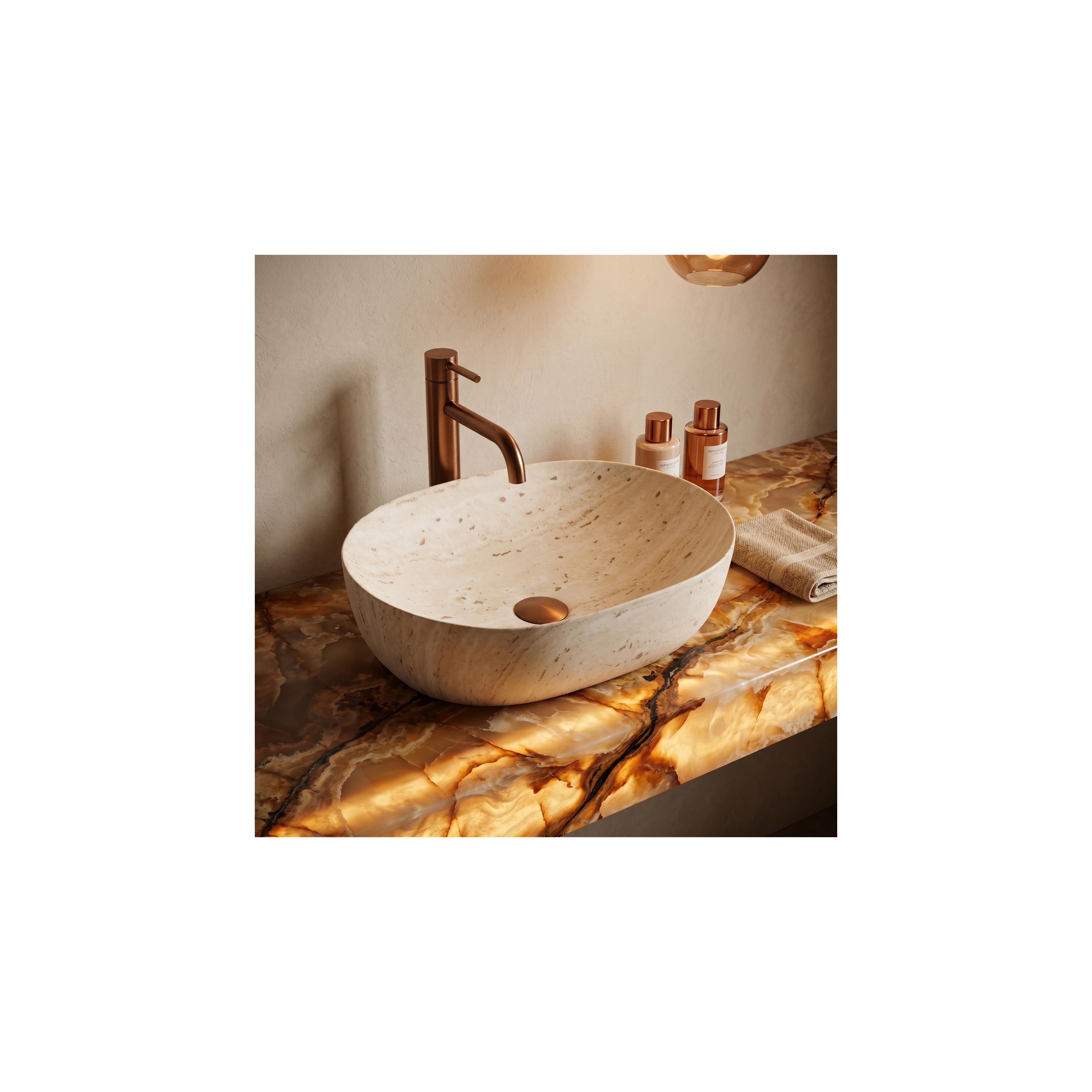 Vasque à poser Rea Amelia Travertine Classic 48