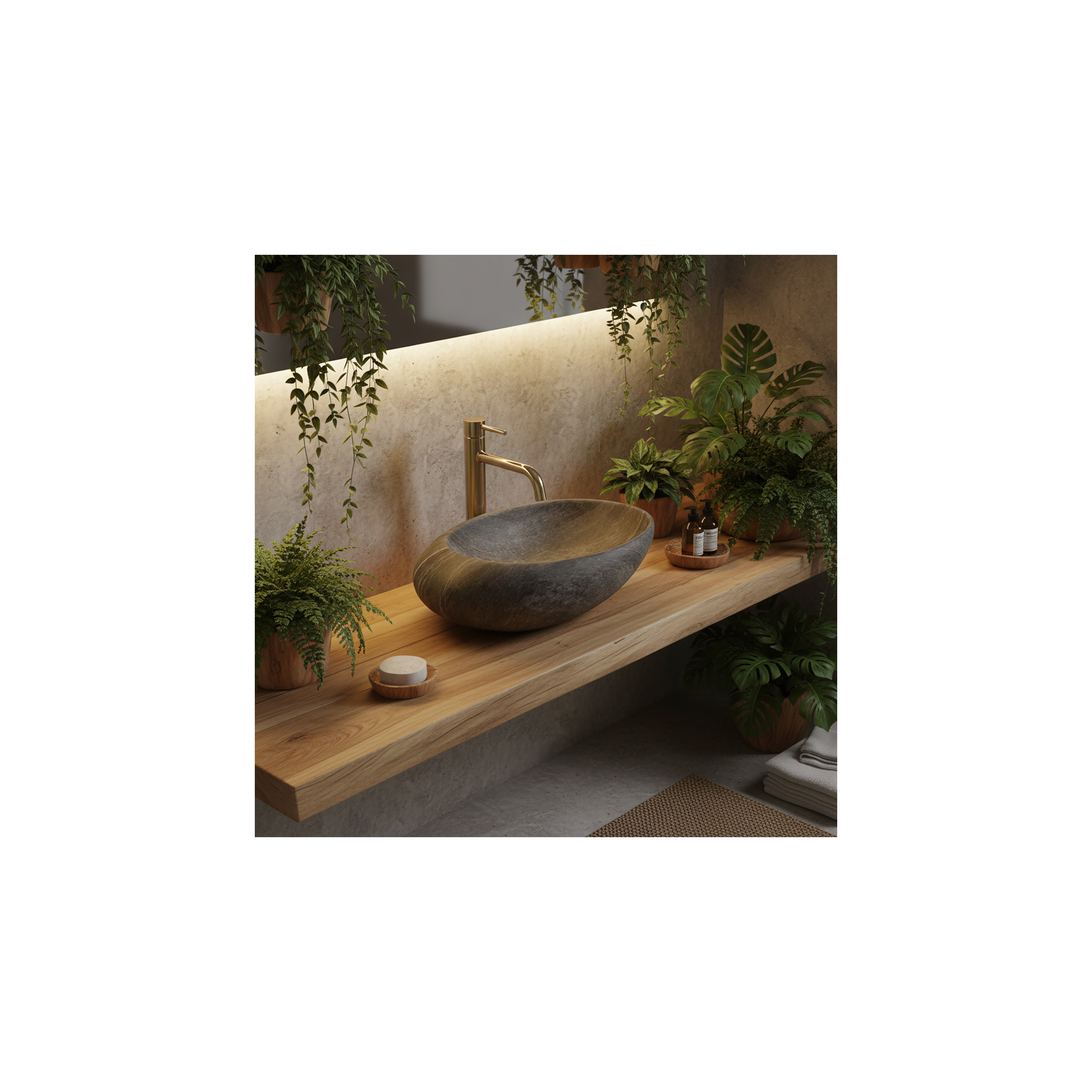 Countertop Basin Rea Roxy A Stone D.Grey