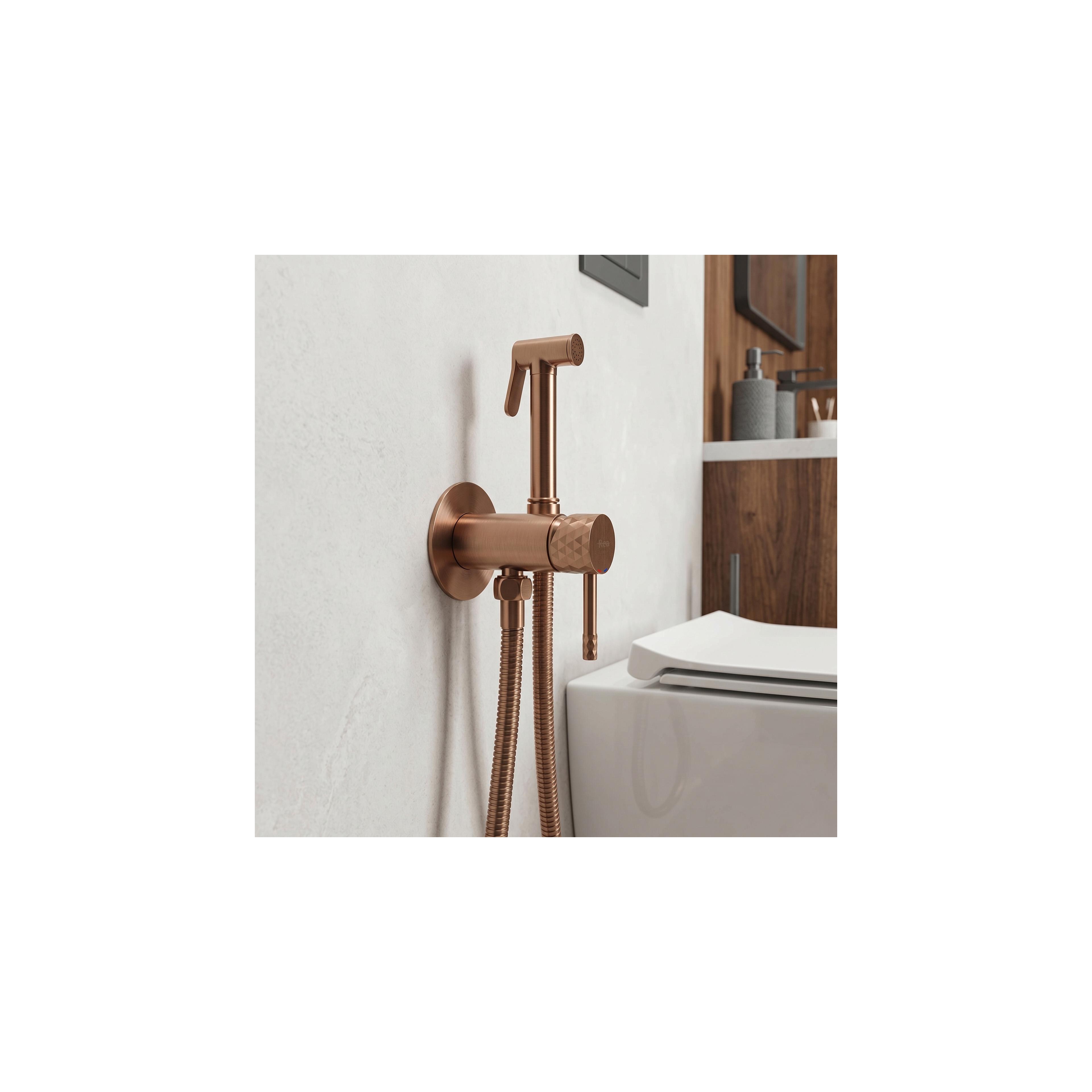 Bidet faucet Rea Lungo Loop Diamond Brush Copper