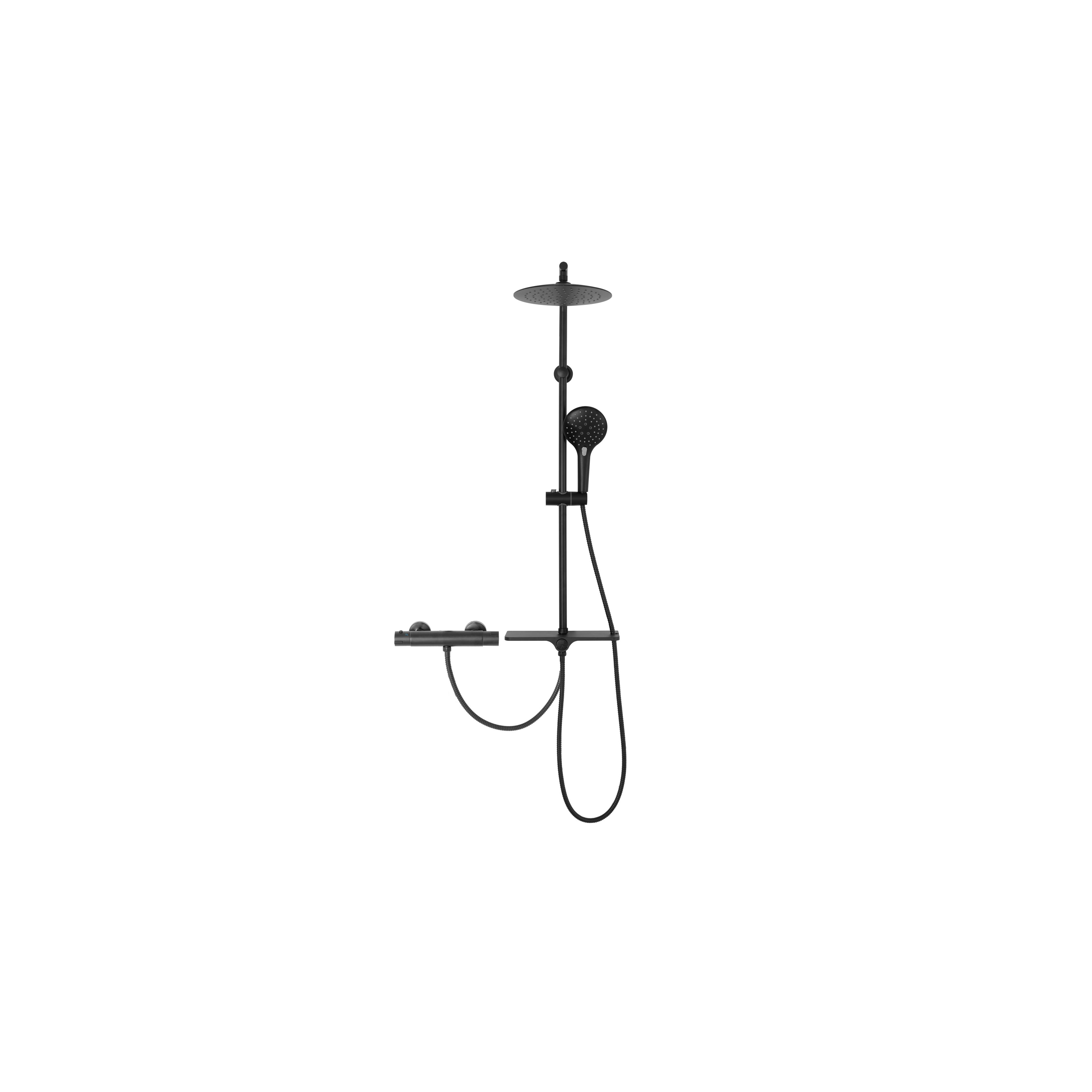 Thermostatic shower system Rea MIKE Black