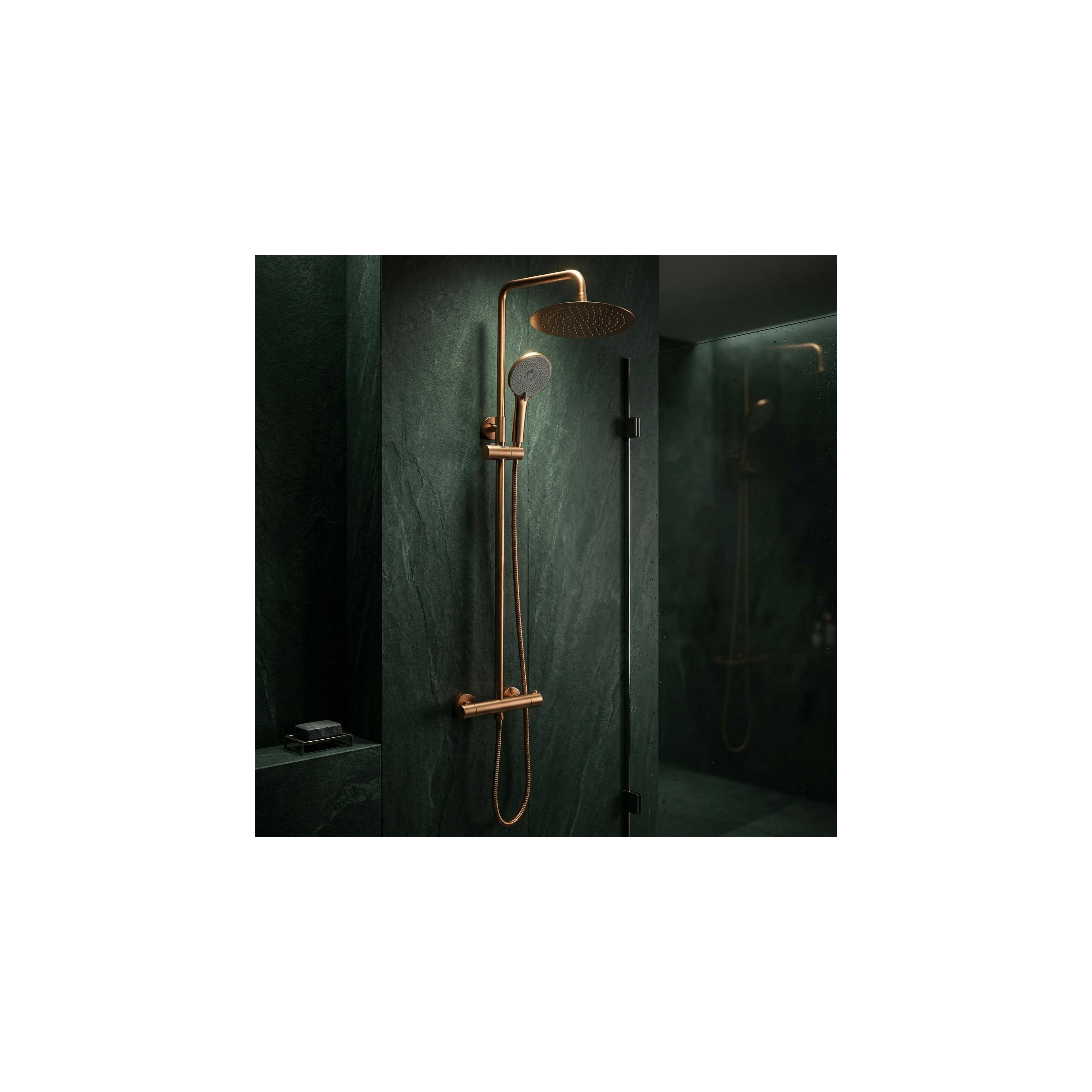 Shower set without spout with thermostat Rea Lungo Copper Brush