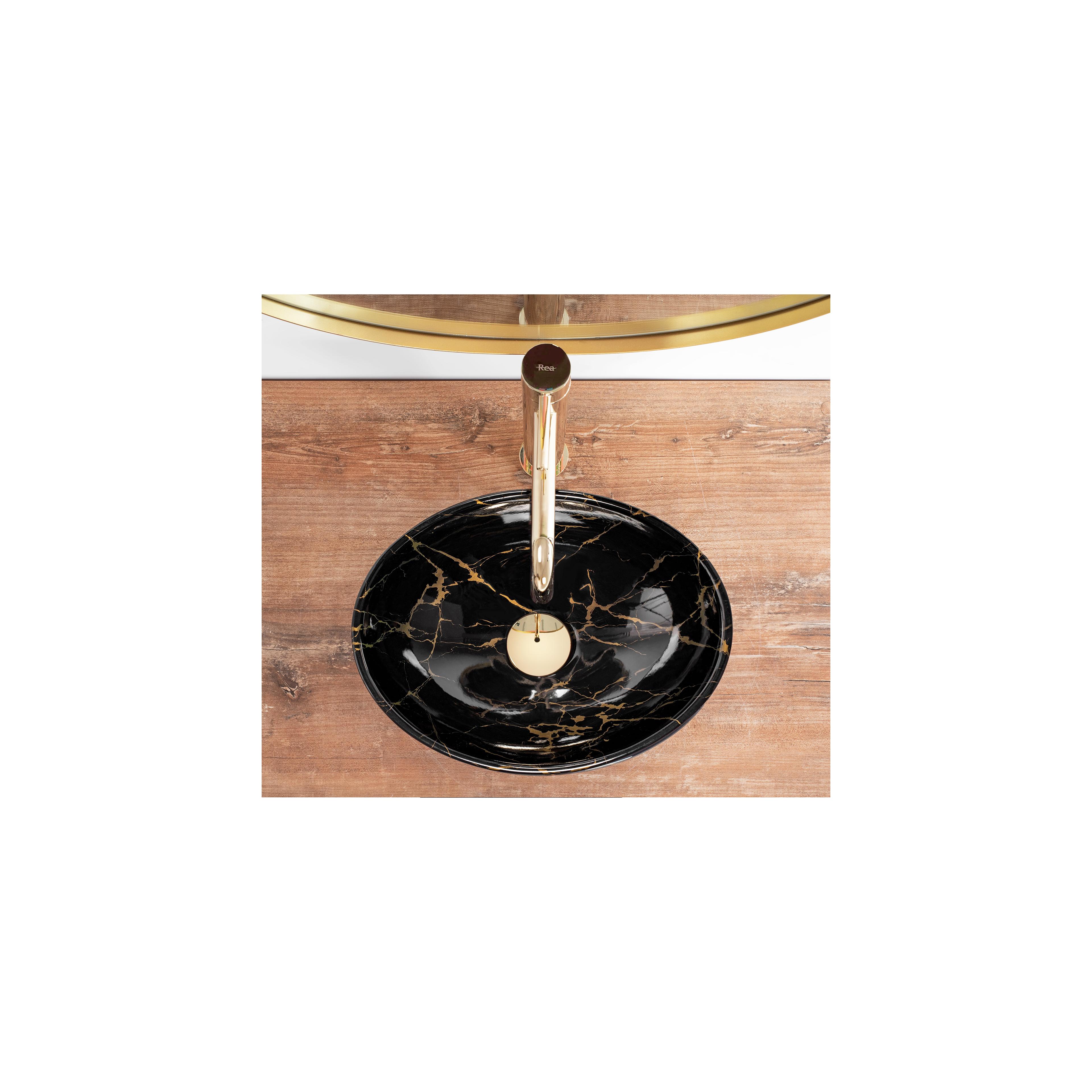 Vasque à poser Rea Sofia Mini Black Marble Shiny