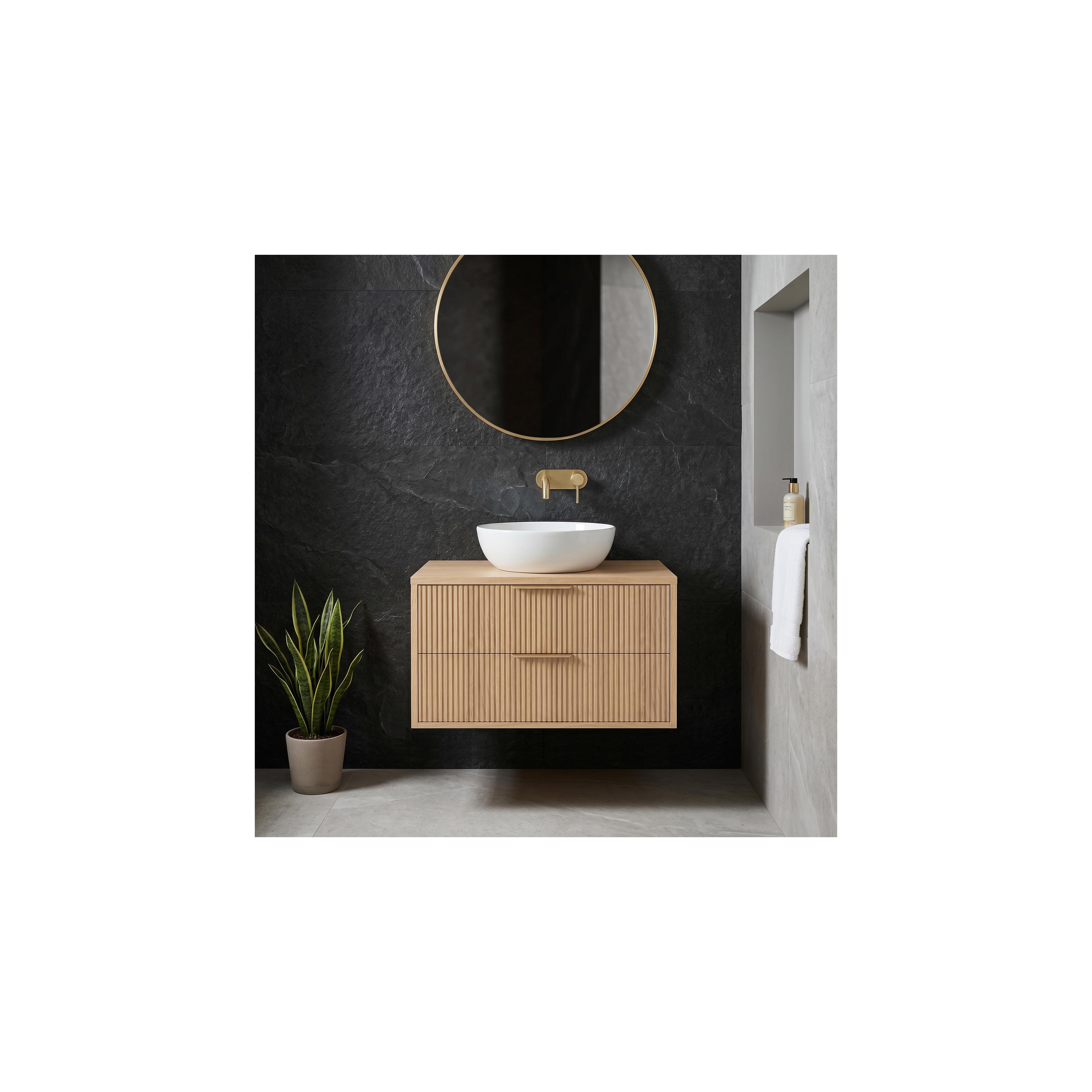 Bathroom vanity cabinet Rea Mono 80cm Beige