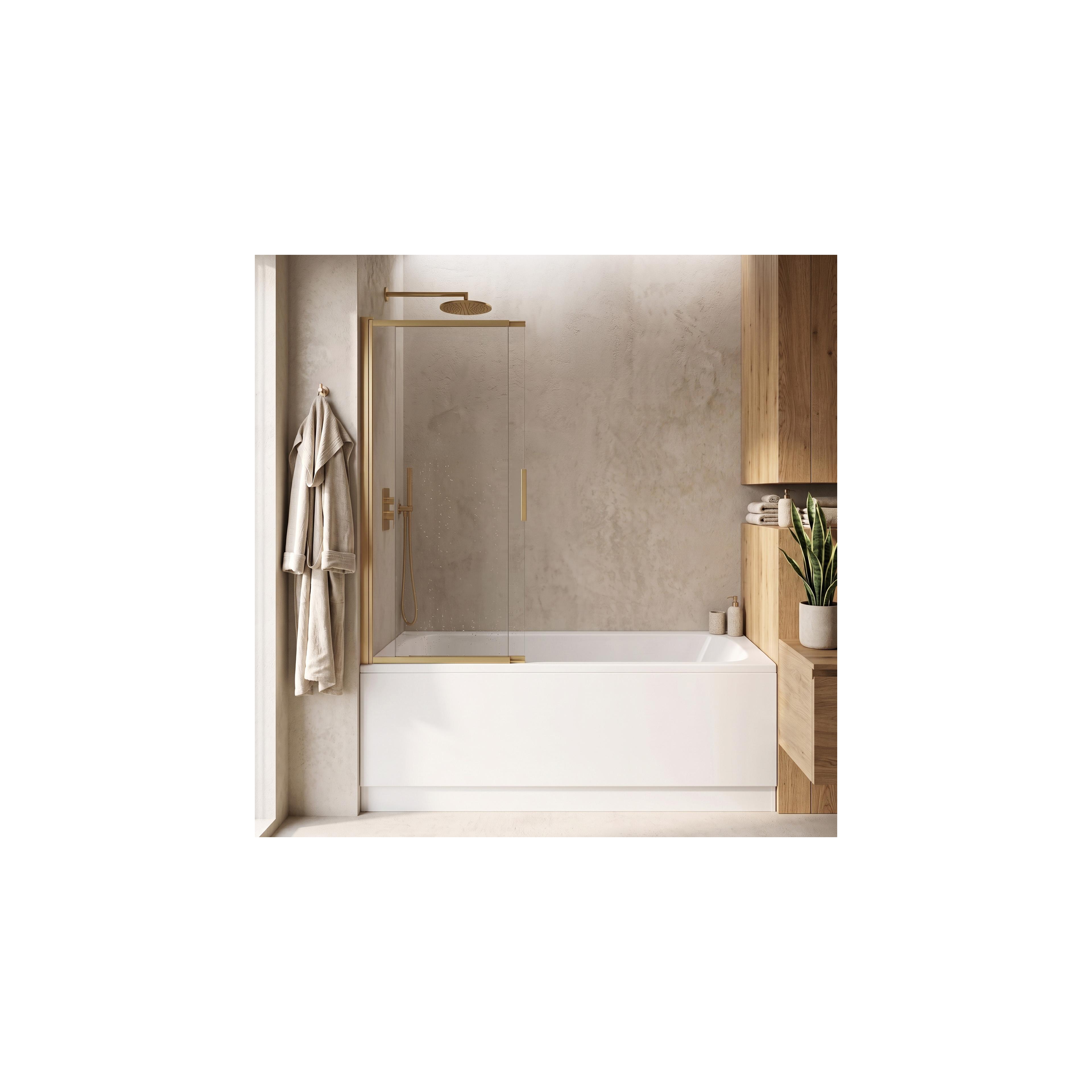 Badekarsskærm skydedør Rea Dario Brush Gold 80