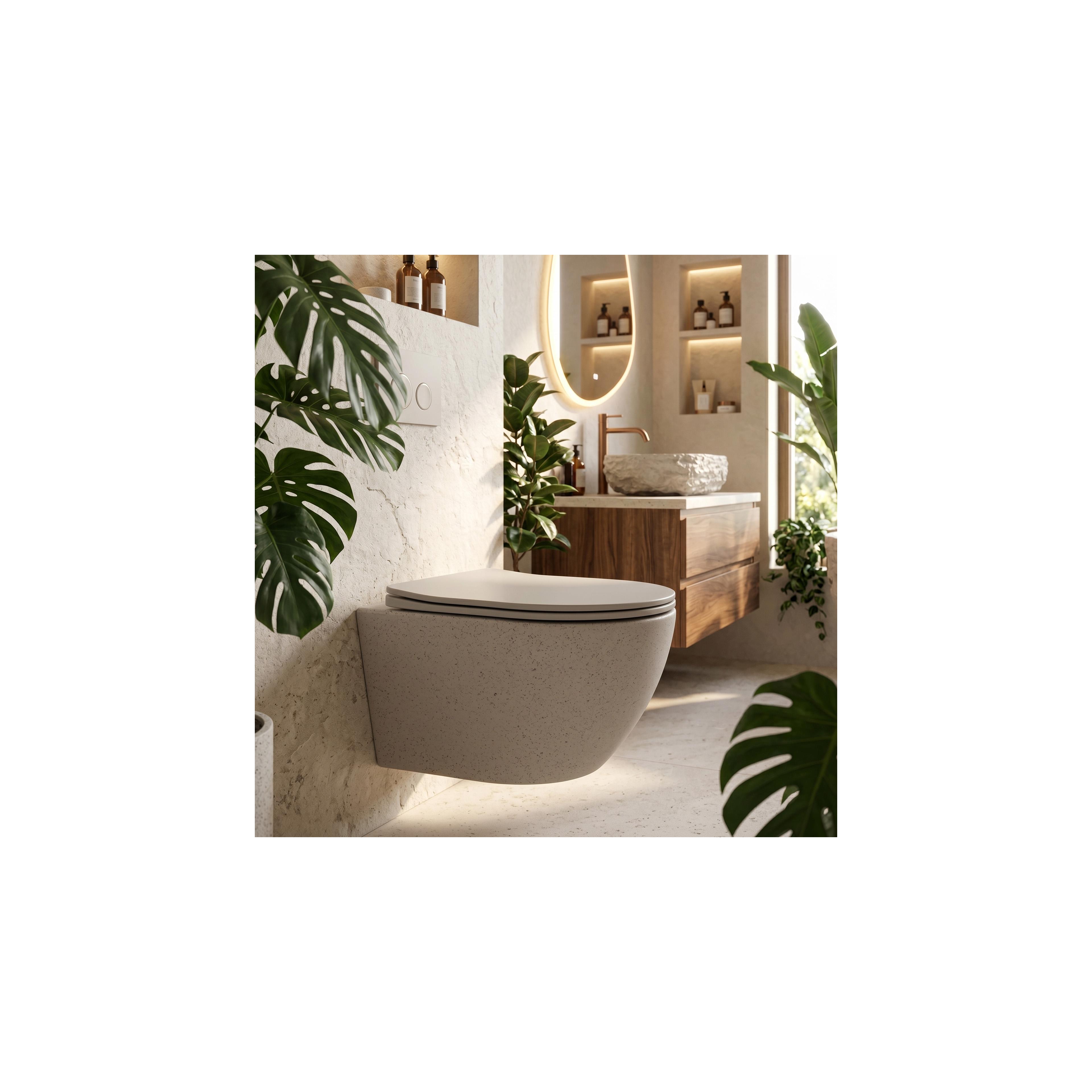 toilet bowl REA Carlo Mini Rimless Ecru