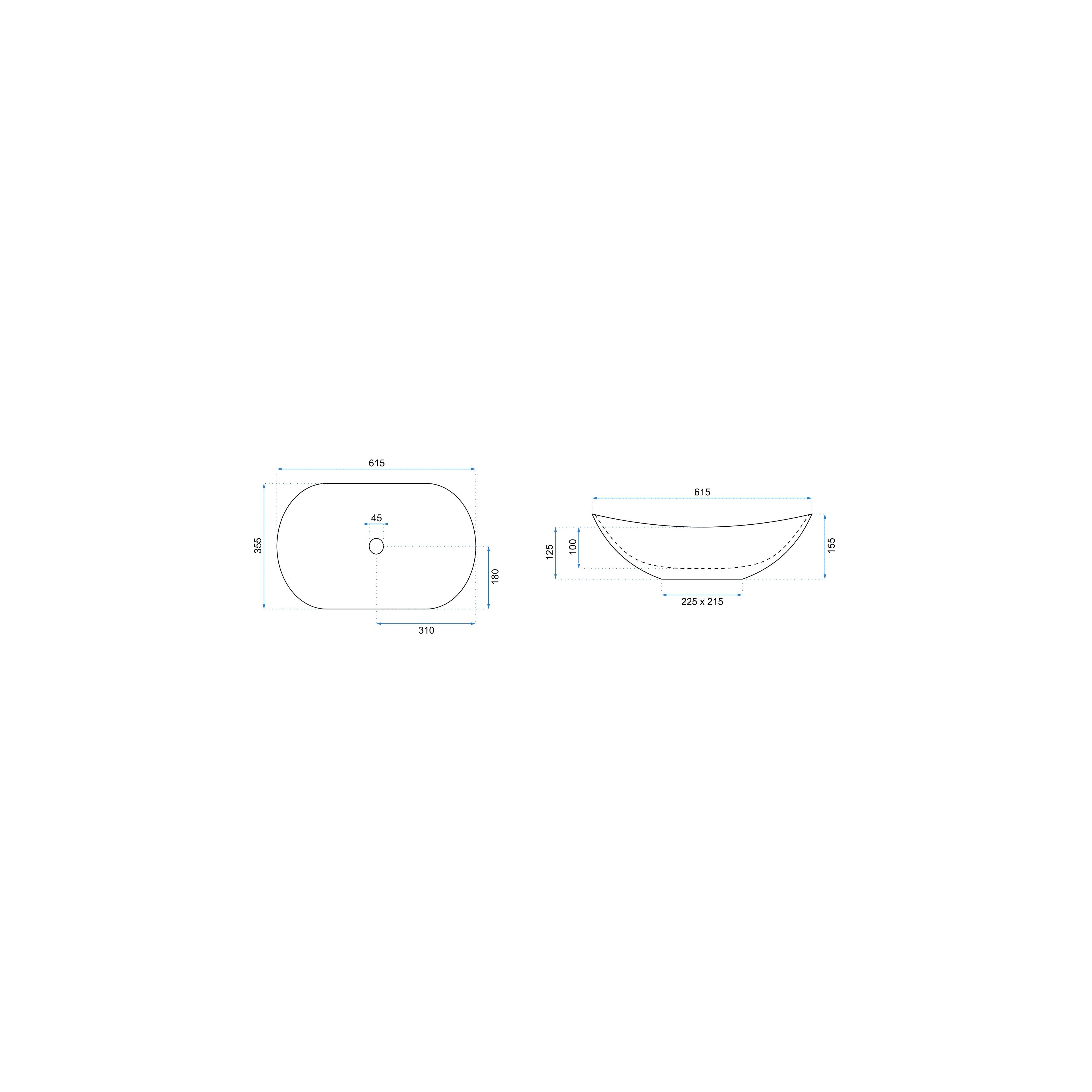 Countertop Basin Rea Royal Blueberry Matt
