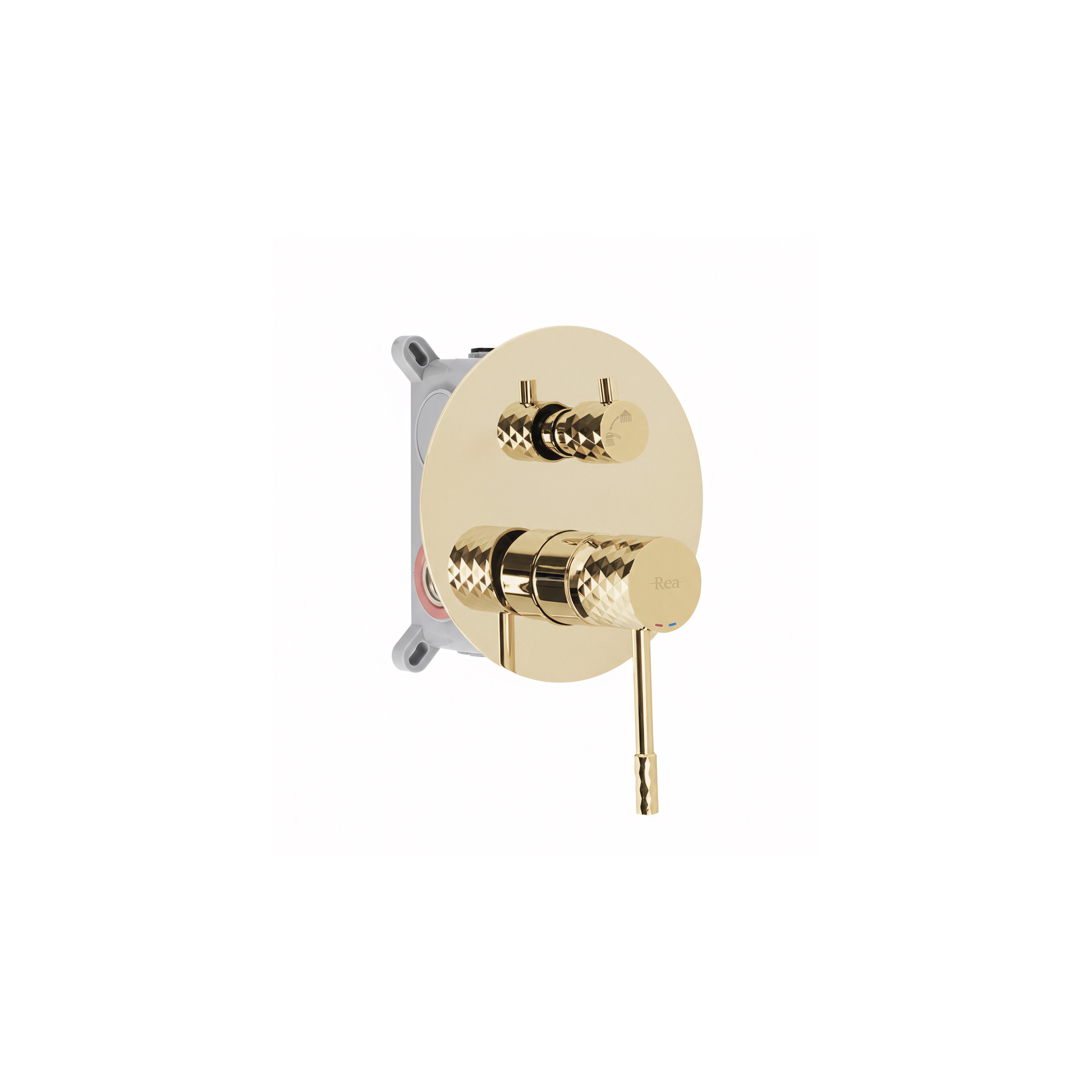 Conjunto de duche embutido Rea Lungo Diamond Gold + BOX