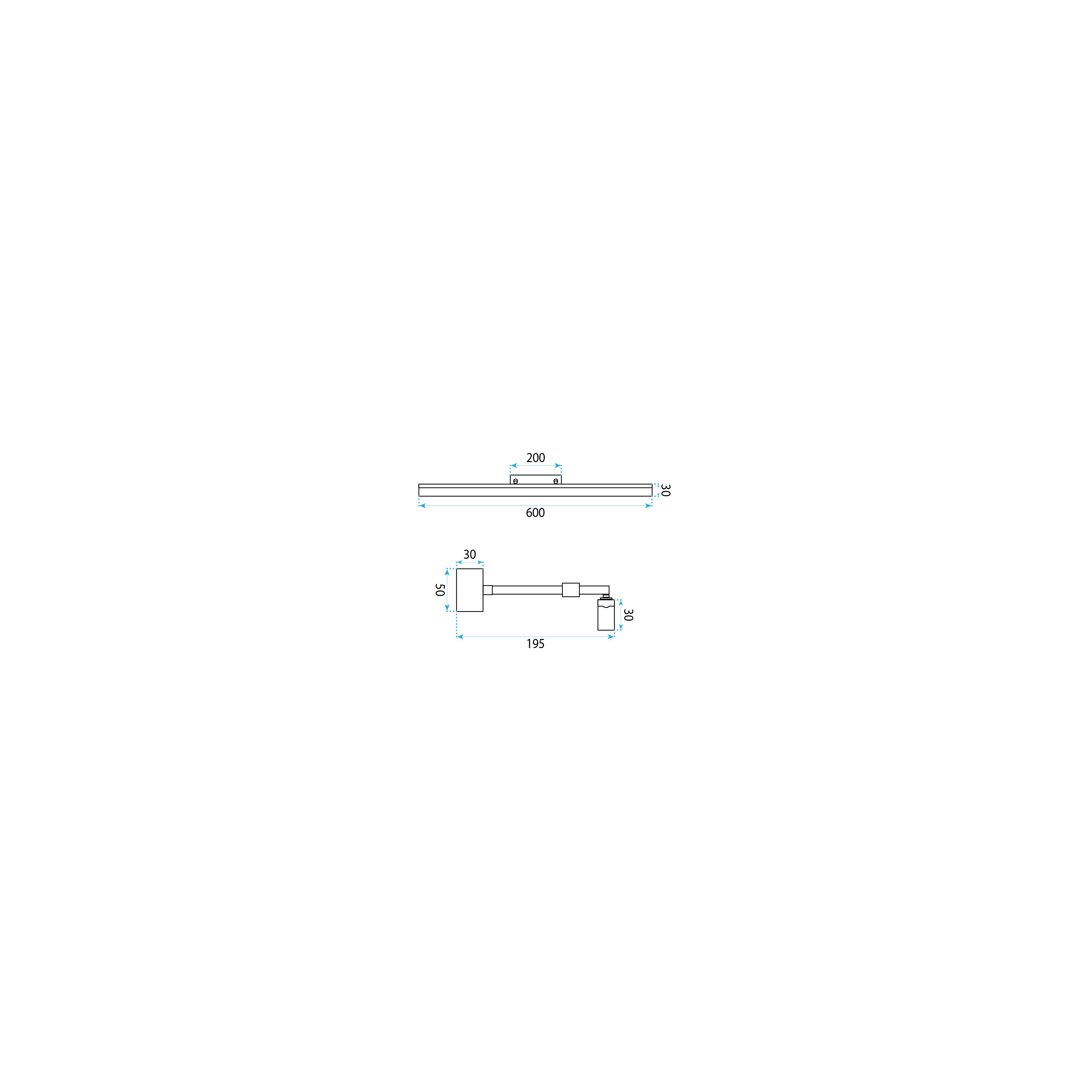 Badkamer LED-wandlamp APP1879-1W 60cm BLACK