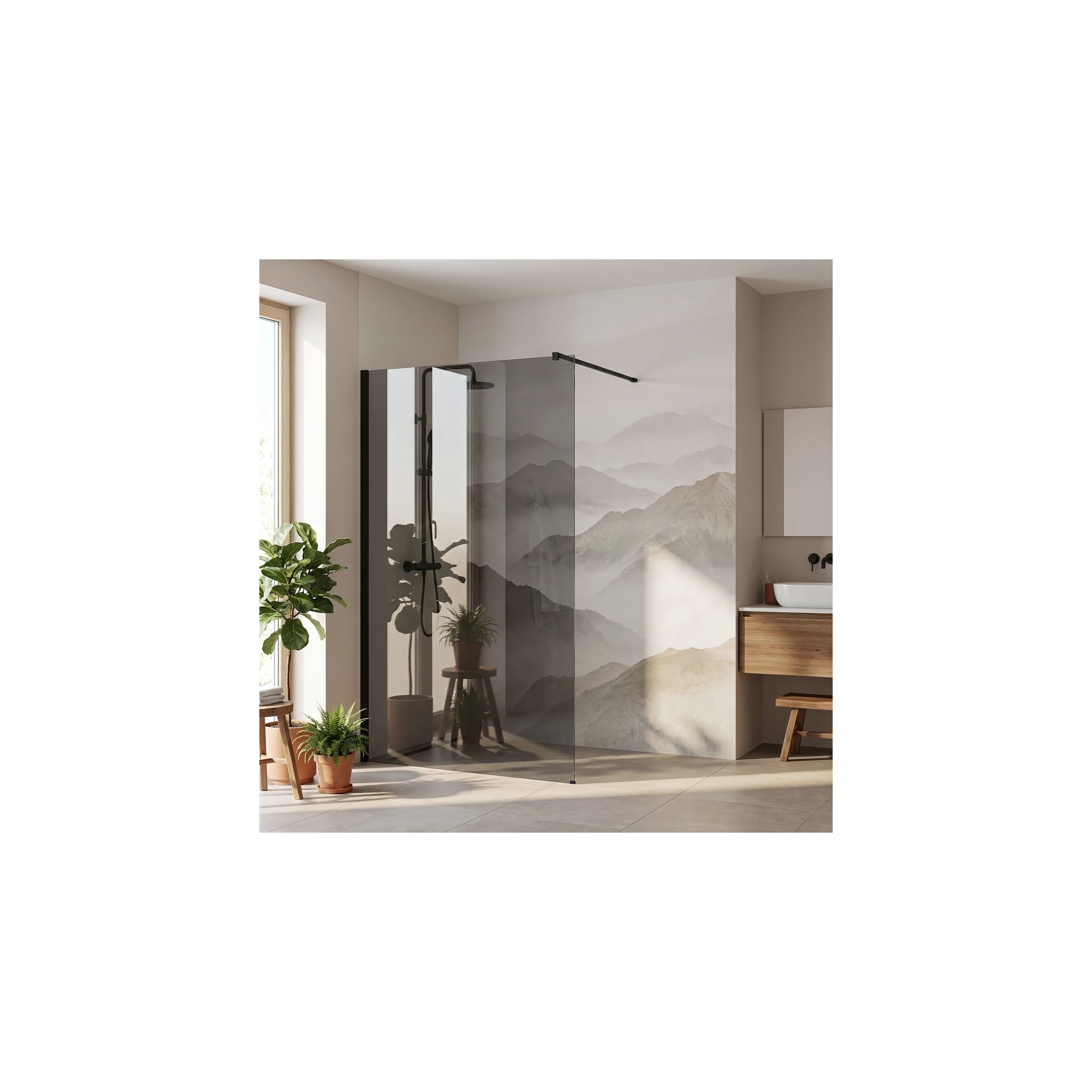 Paroi de douche Rea Flexi Grey / Black 120