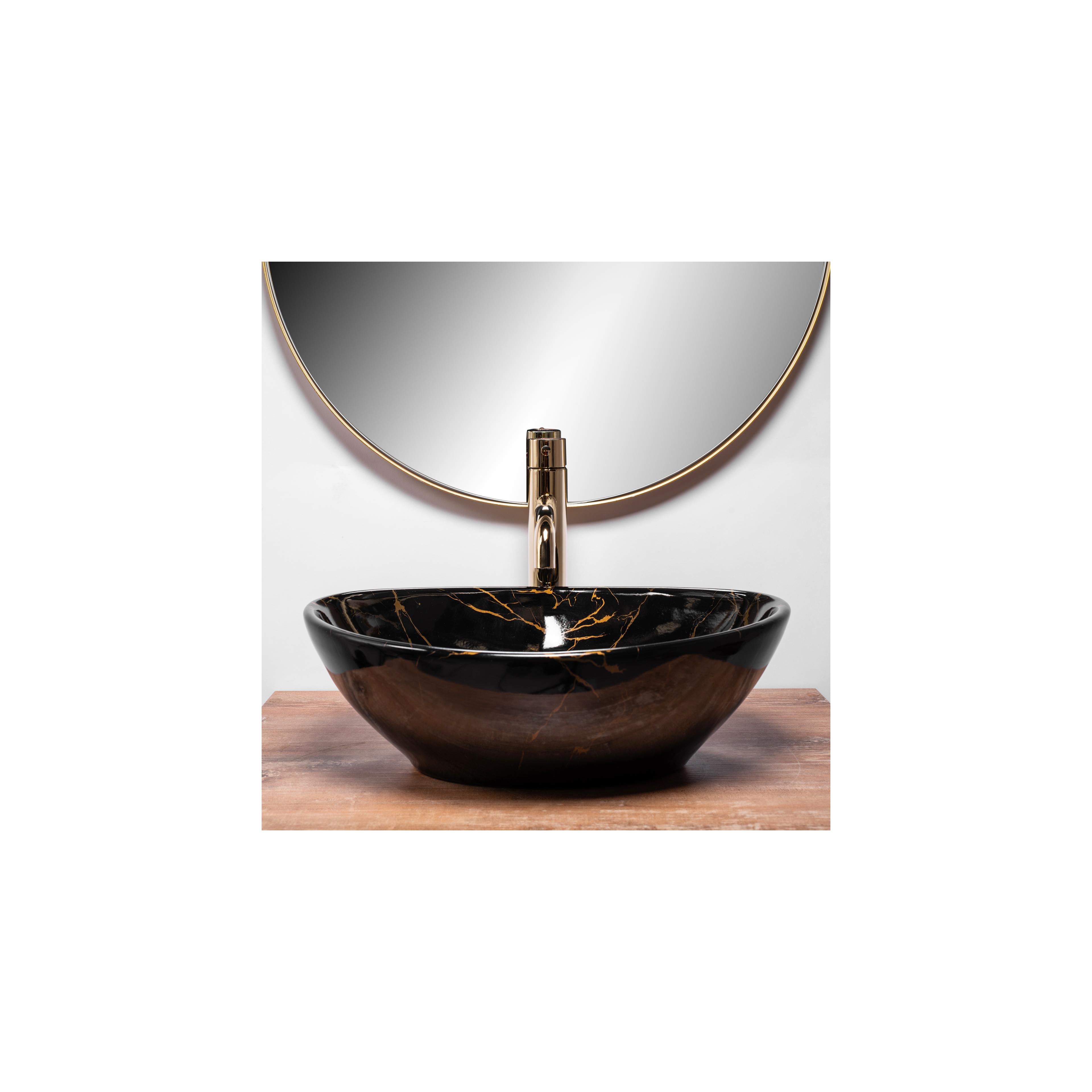 Lavabo de sobremesa Rea Sofia Black Marble