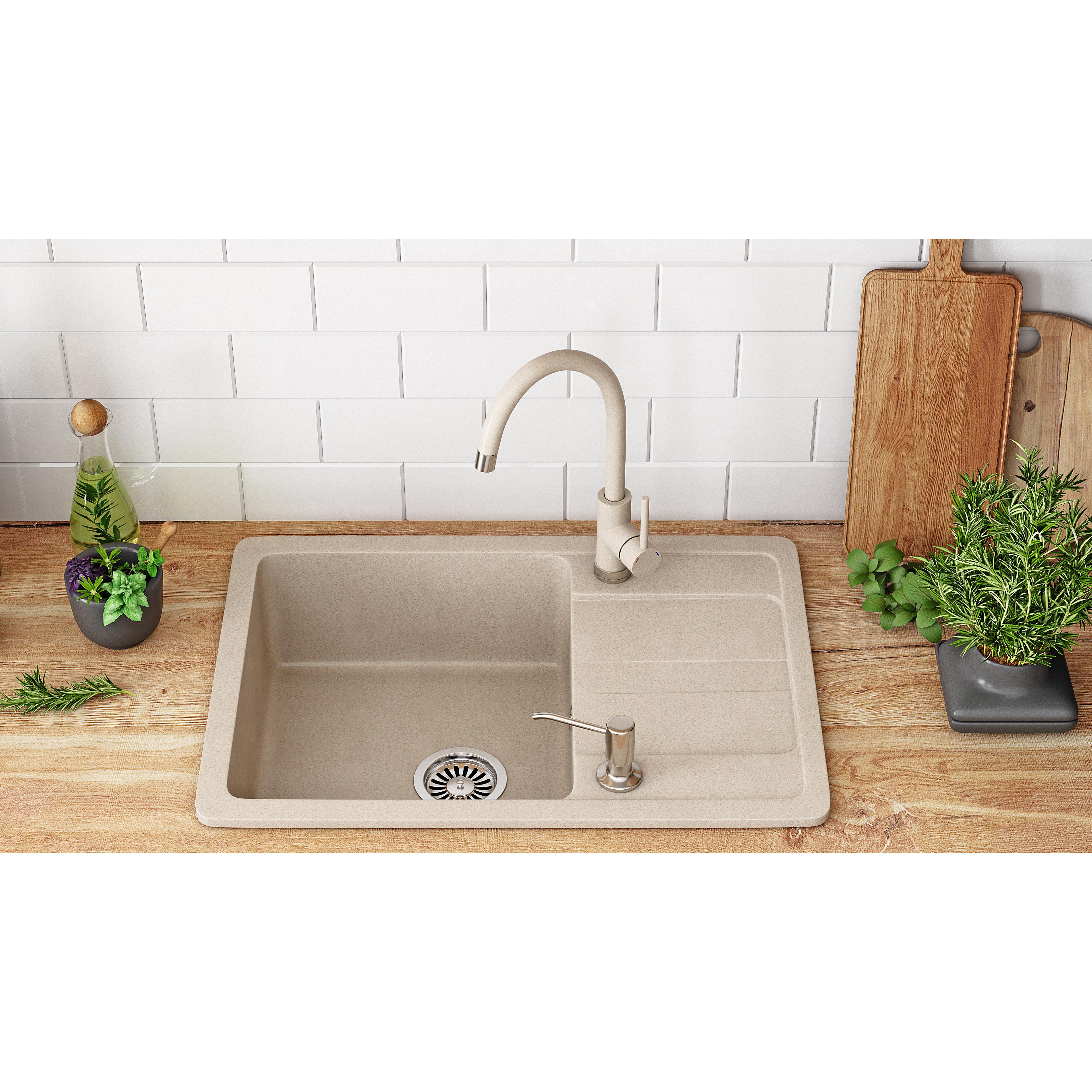 Chiuveta bucatarie Granit Nils Bej set 5in1