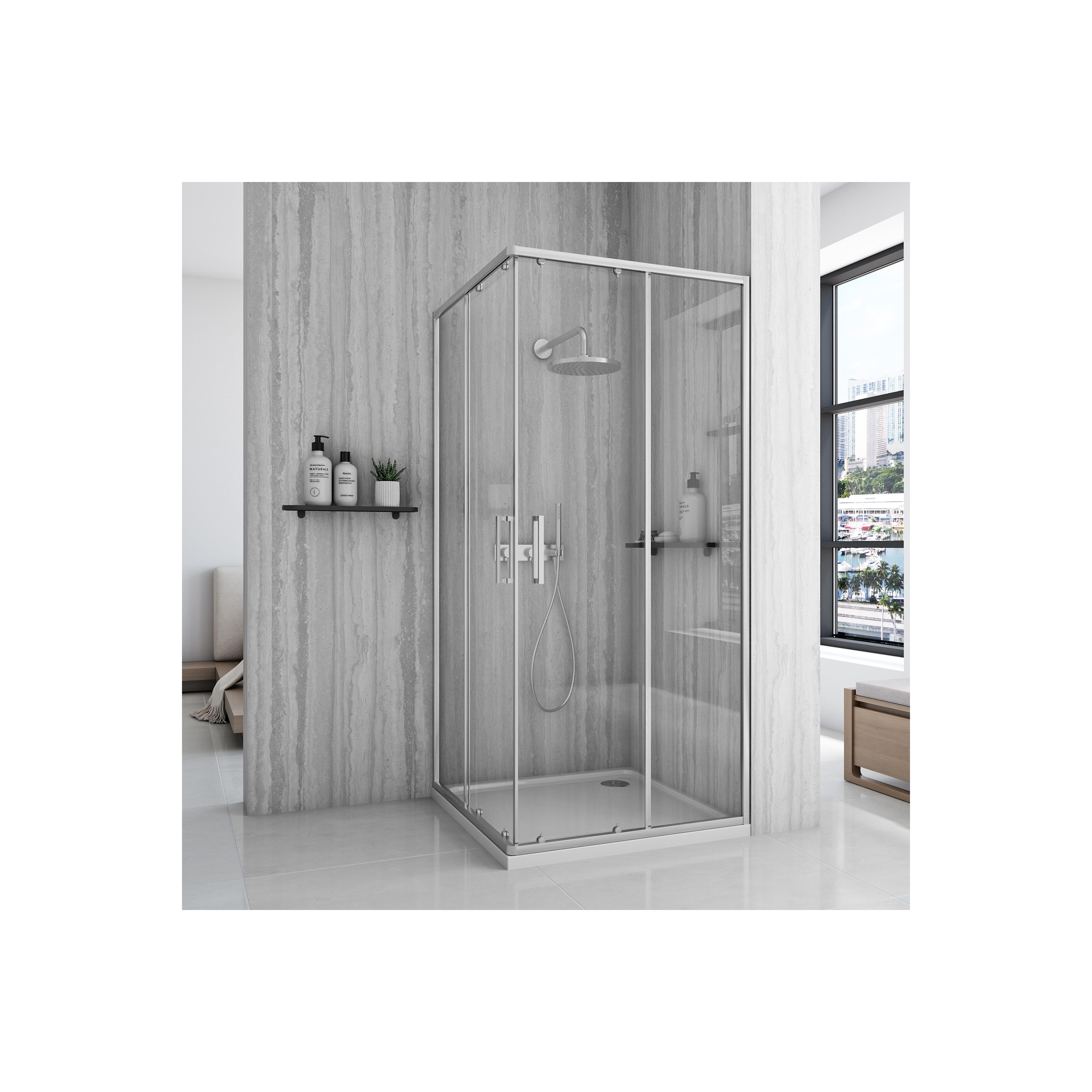 Tuš kabina Rea City 90x90 Nickel Brush