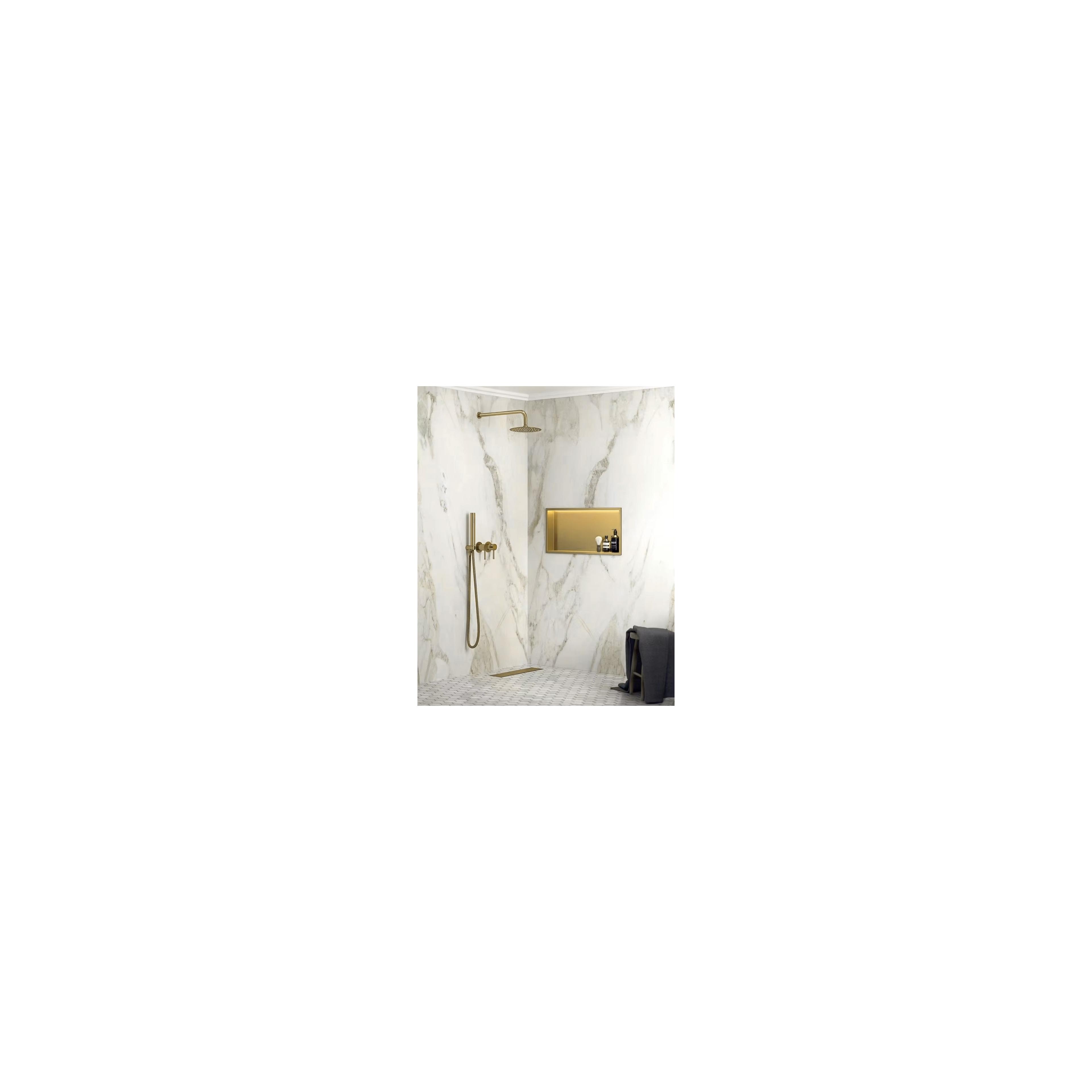 bathroom shelf LED 30x60 brush gold