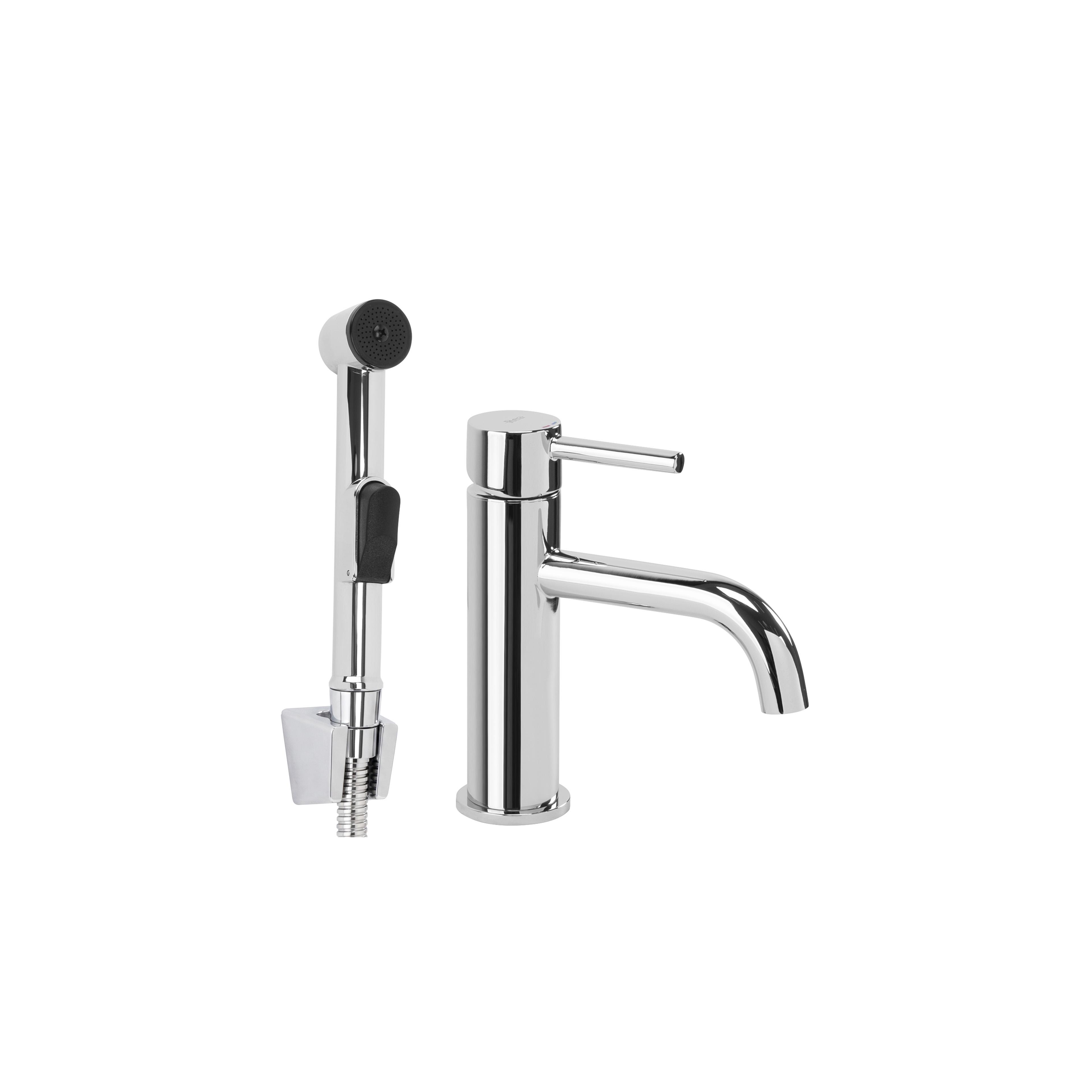 Washbasin faucet with bidetta Rea Lungo Chrome