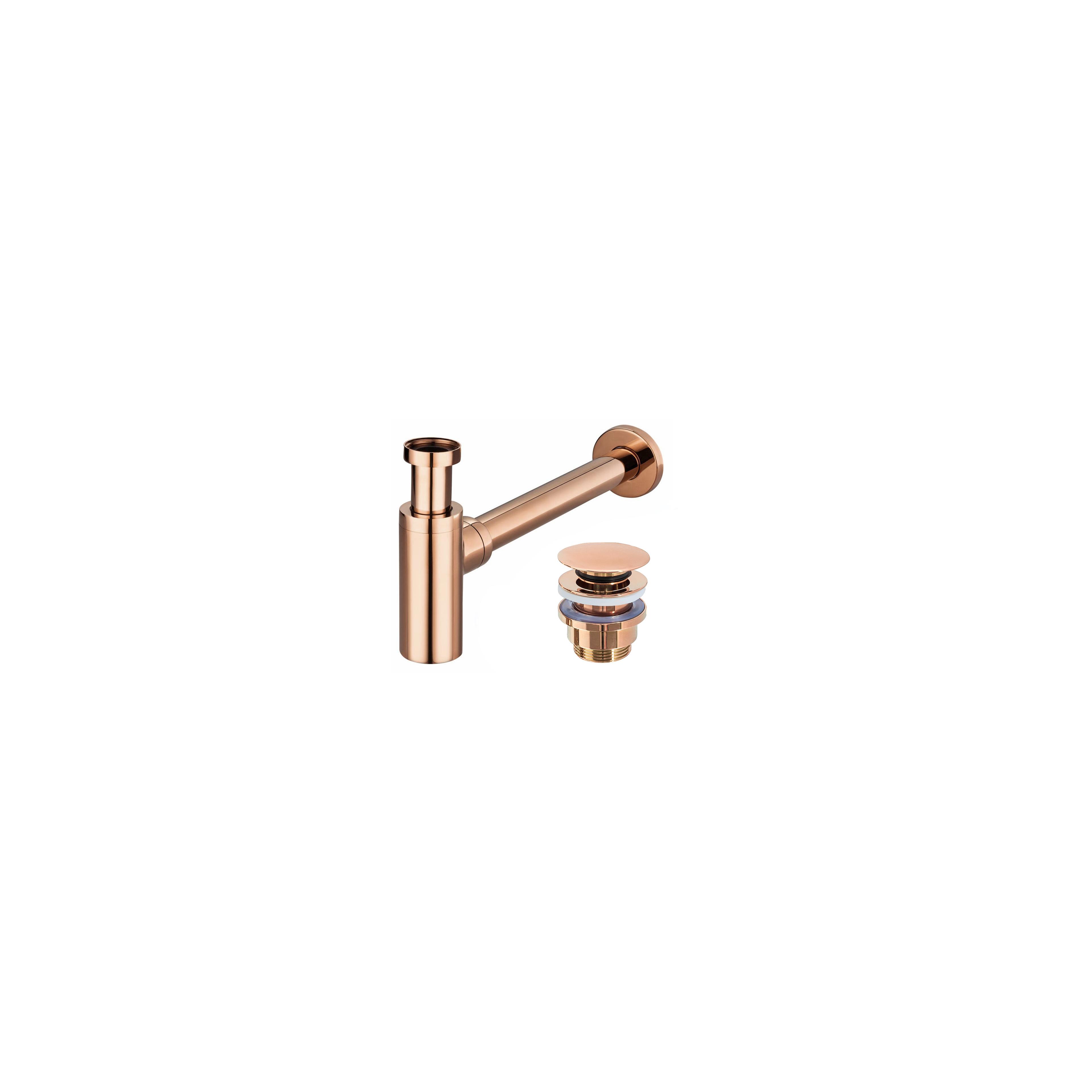 Siphon de lavabo Clic-Clac Universel Rose Gold