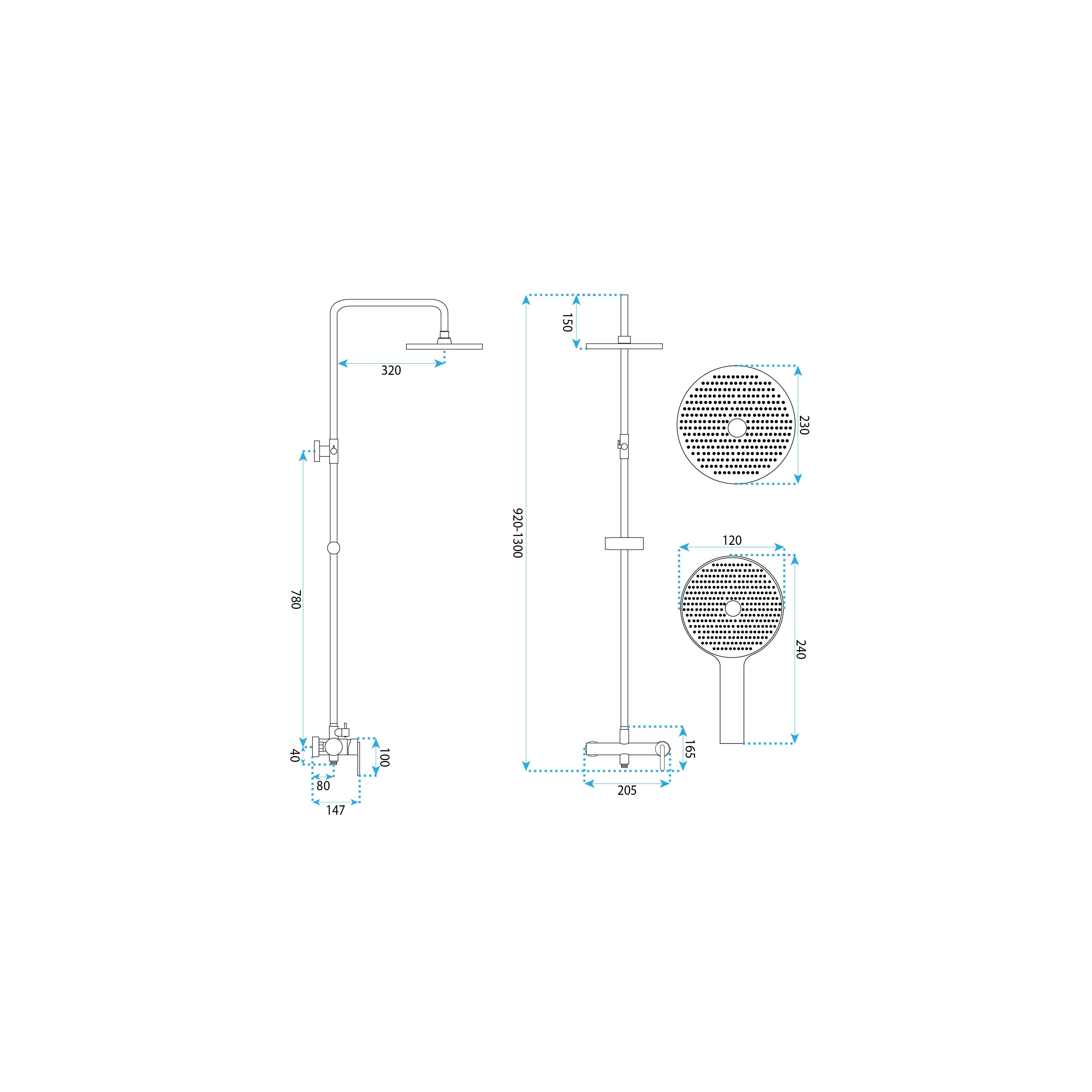 Shower set Rea Ontario Brush Nickel