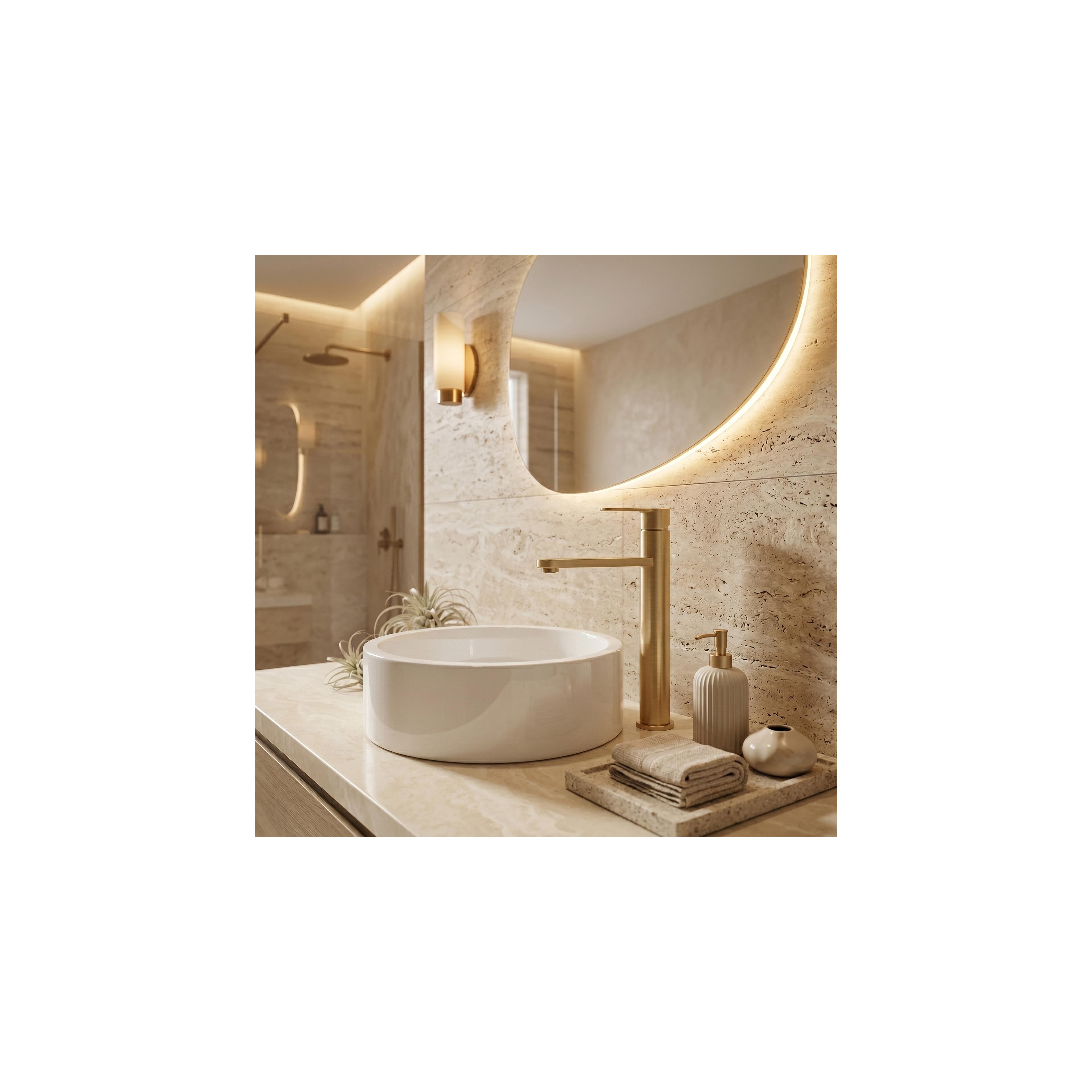 Kupaonska miješalica Rea Arcos Brush Gold