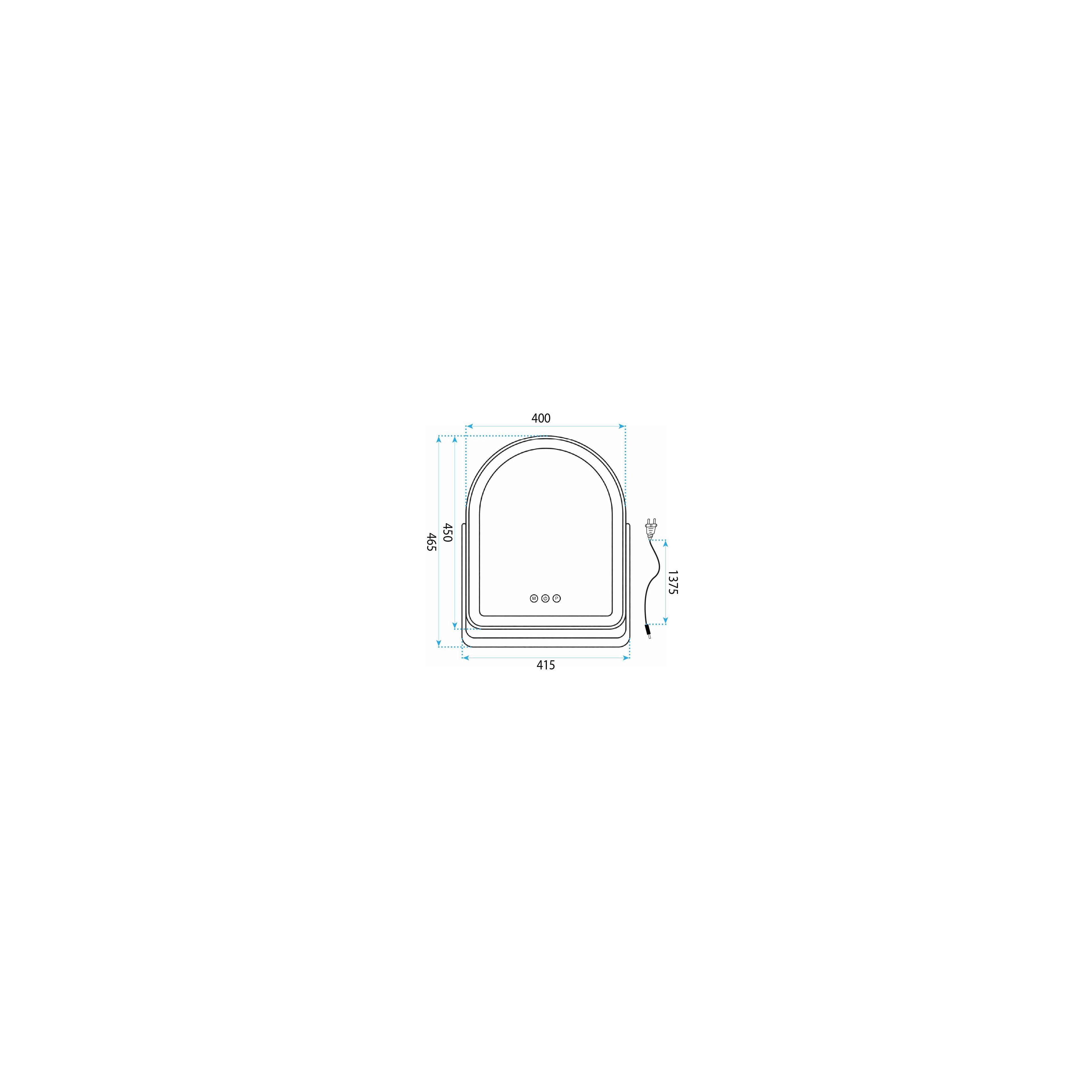 Mirror LED GLAM L.Gold 40x45cm