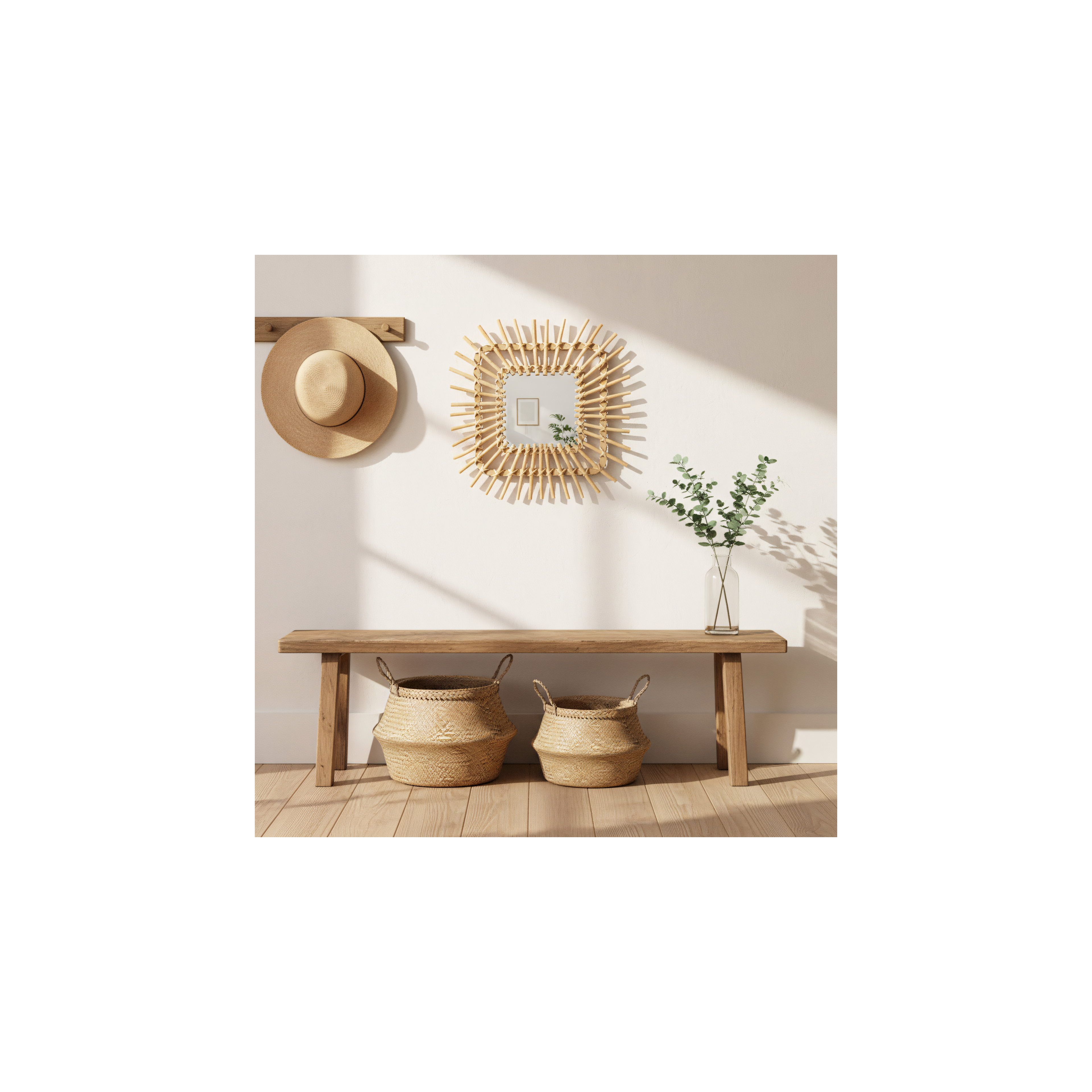 LUSTRO ŚCIENNE BOHO 45CM QDJ071