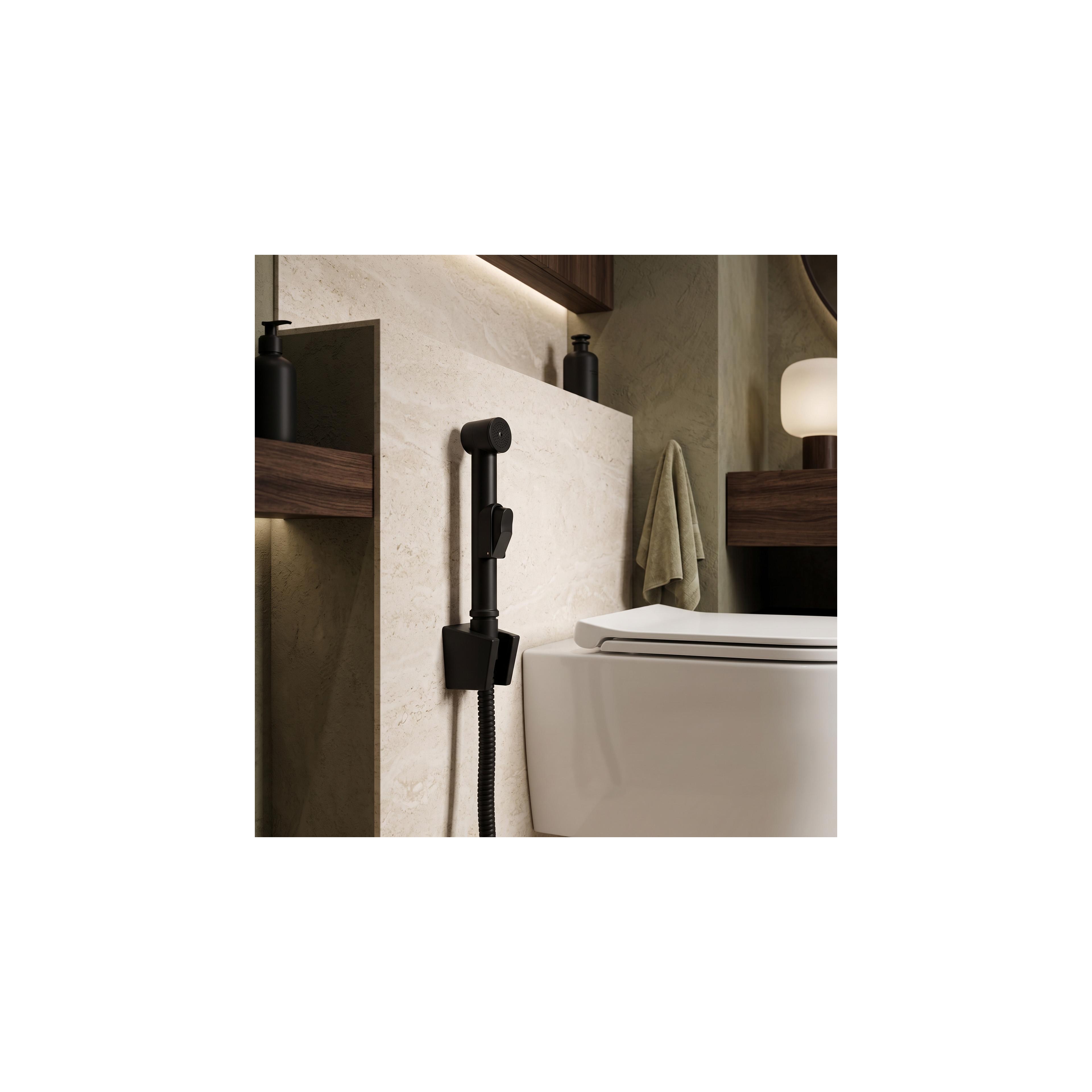 Washbasin faucet with bidetta Rea Lungo Black