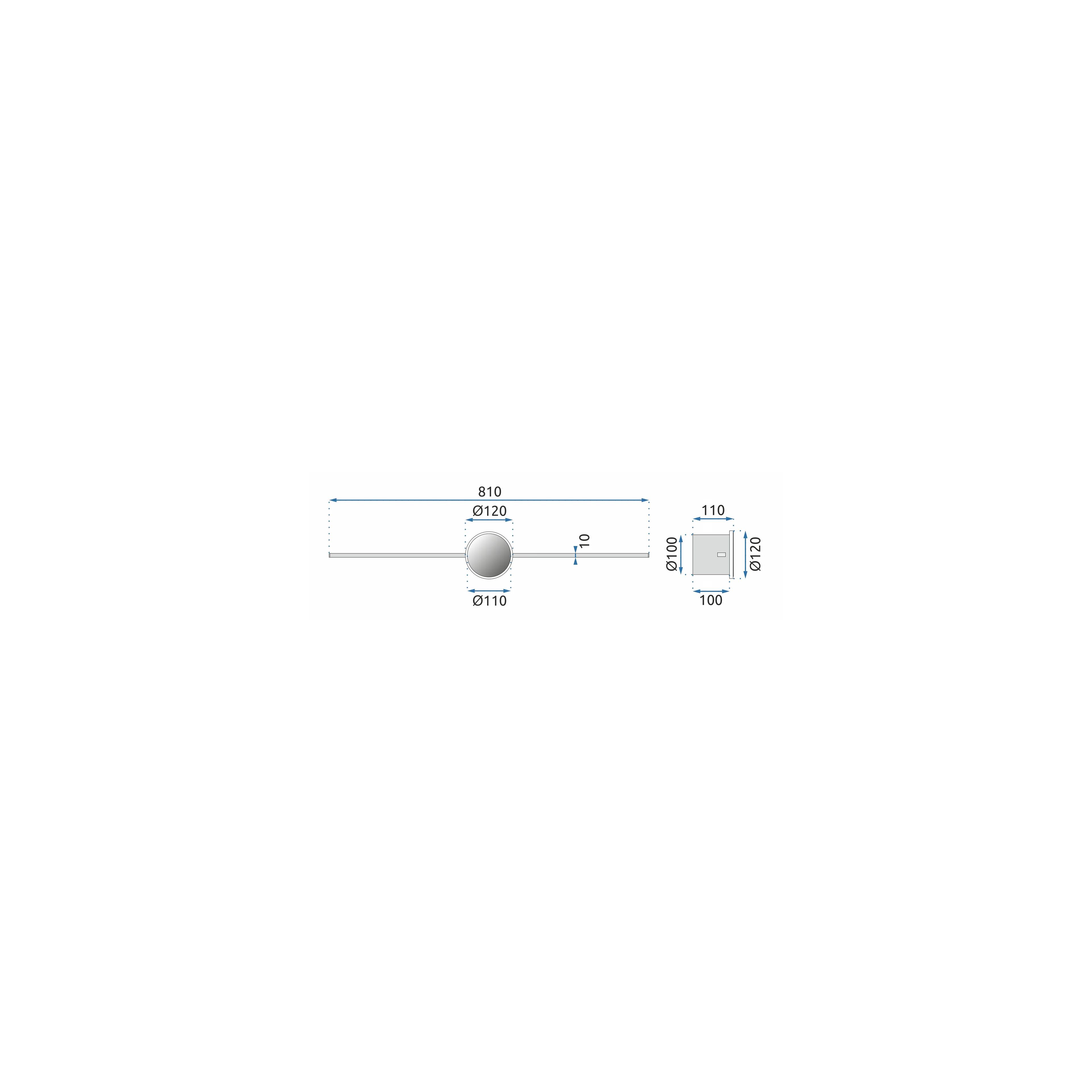 APLICA de baie LED pentru oglinda 80CM APP850-1W ROUND BLACK