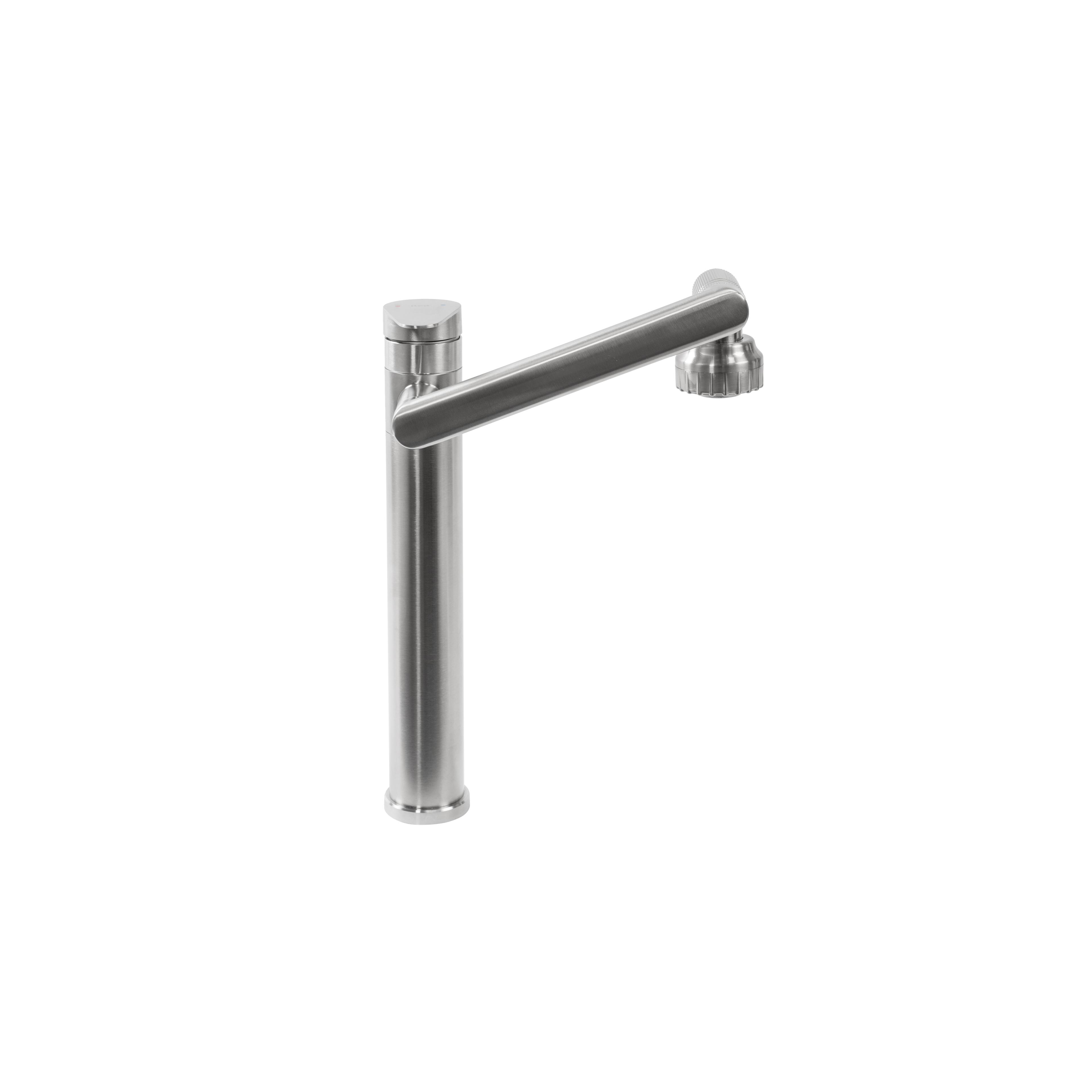 Robinet de salle de bain Rea PACO Nickel Brush INOX High