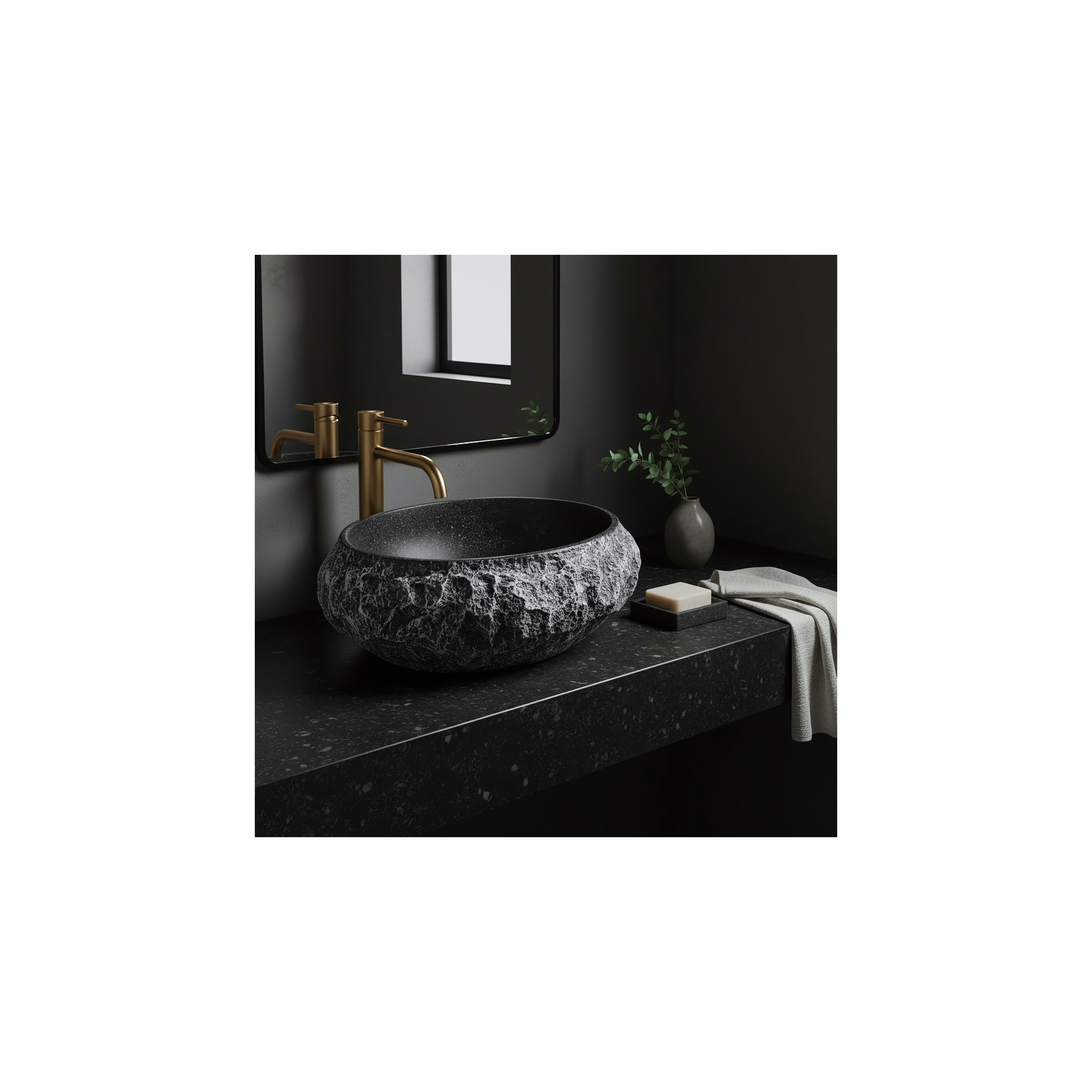 Countertop Basin Rea Mika Gabro Black