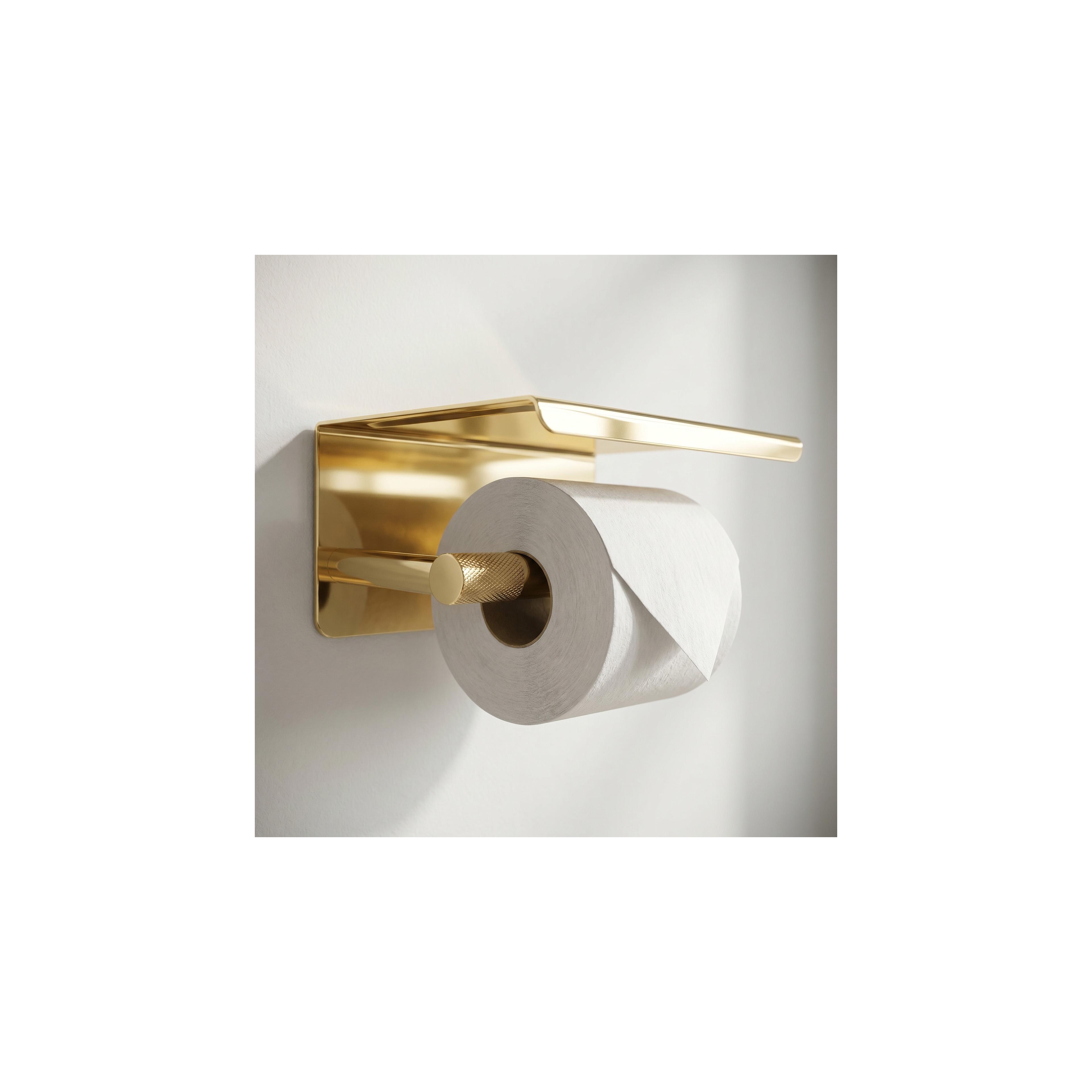 Toilet paper holder with shelf 6613 Modern Gold