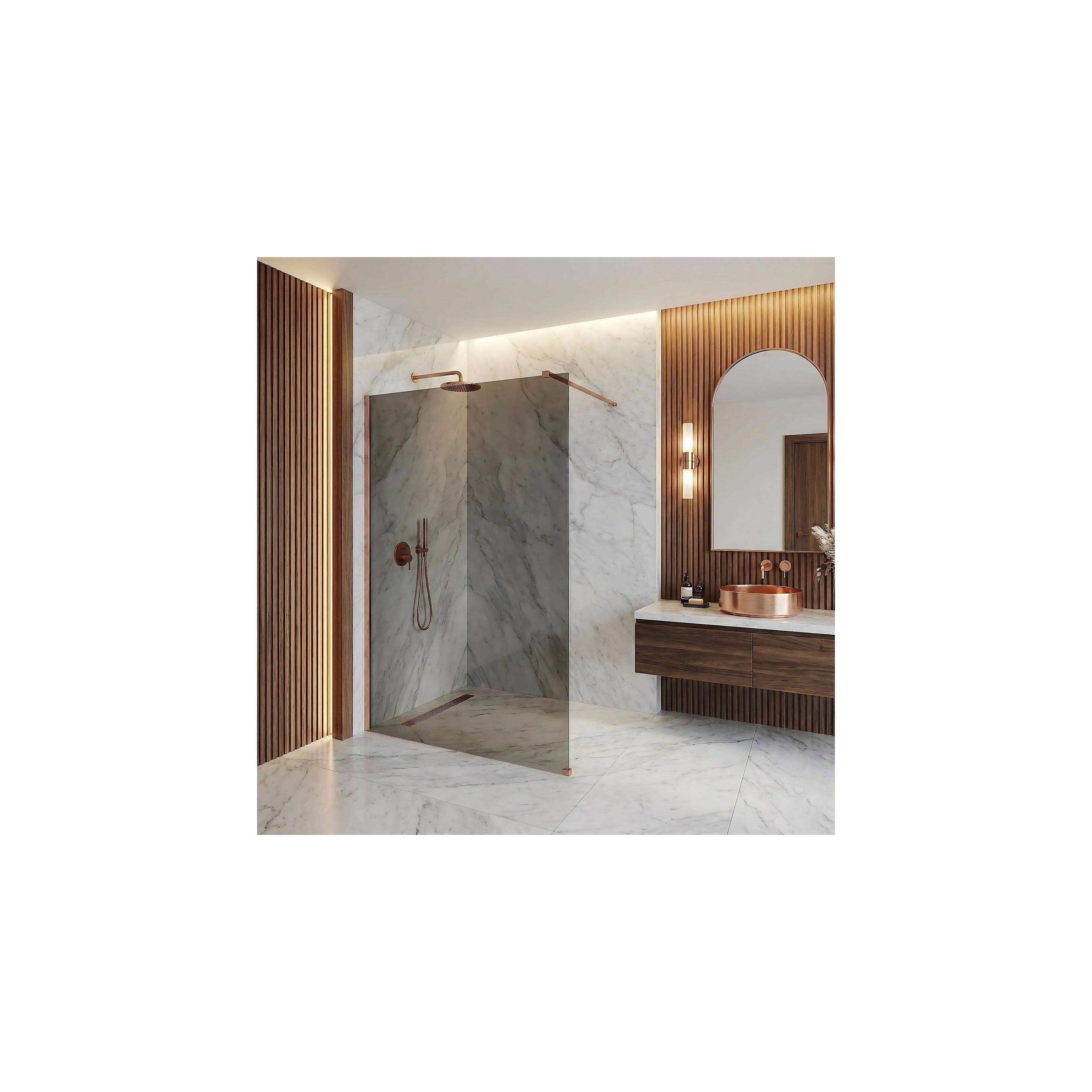 Paroi de douche Rea Flexi Grey / Brush Copper 130