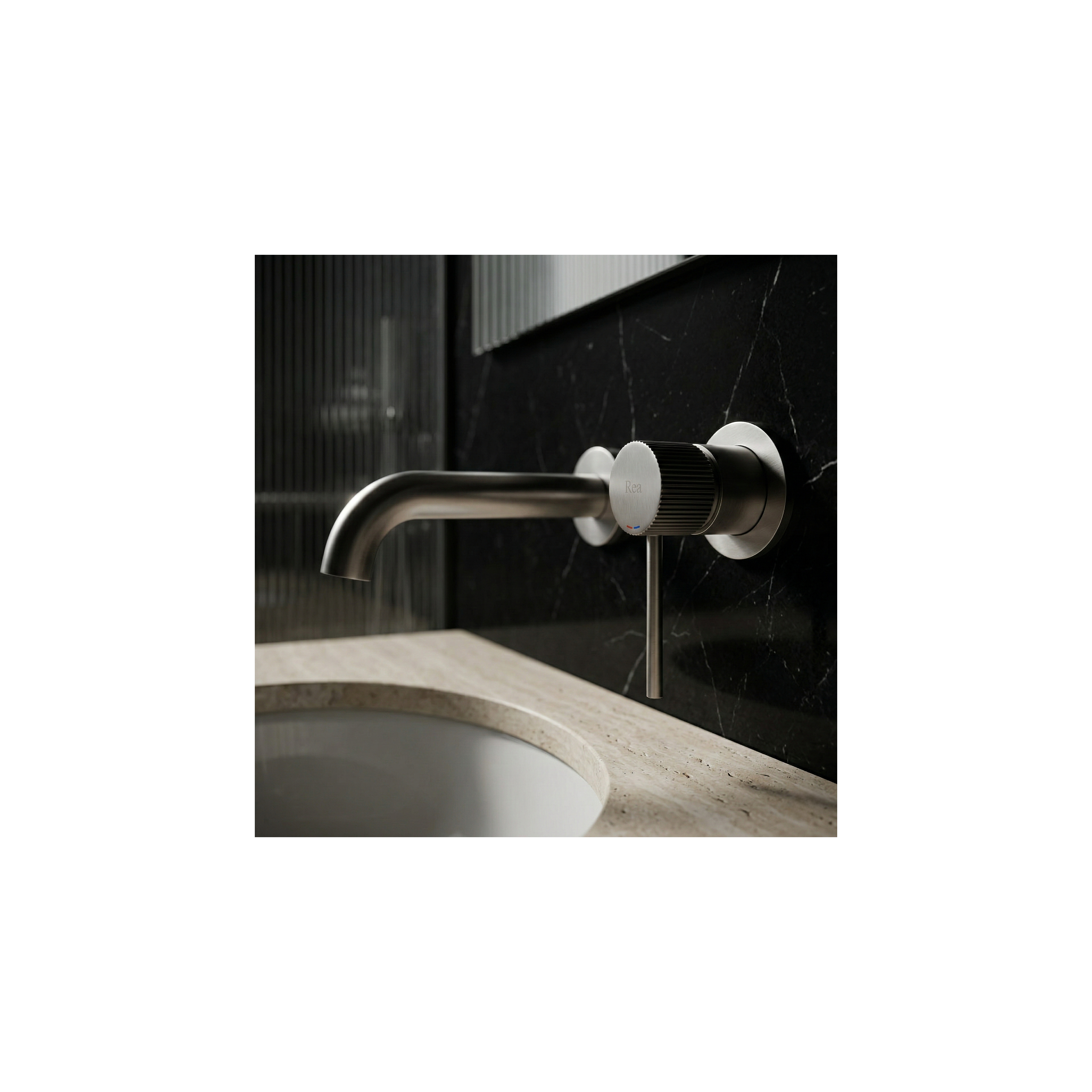 Falra szerelhető csaptelep Rea  Lungo Stripe Brush Nickel