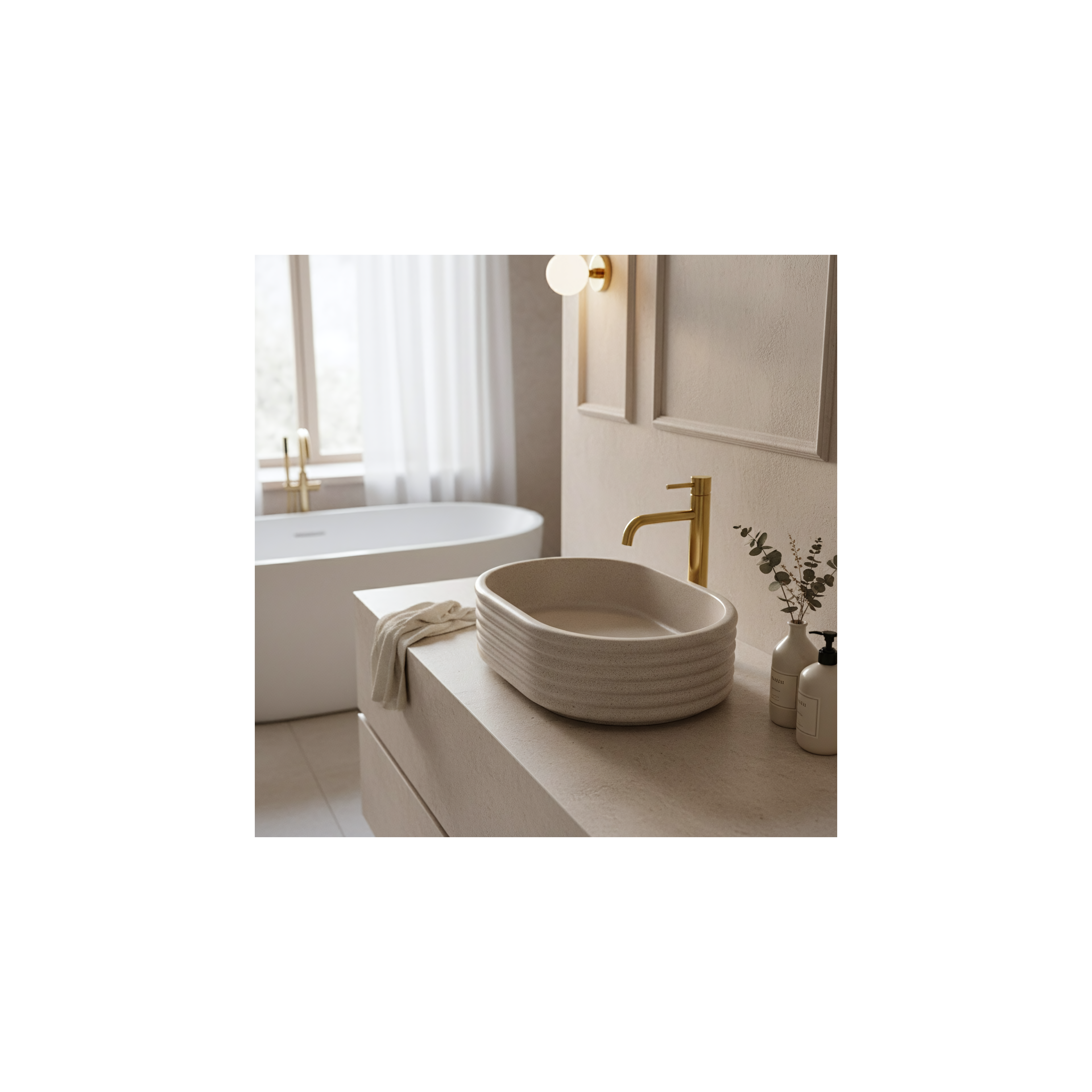 Vasque à poser Rea Nicoletta Beige