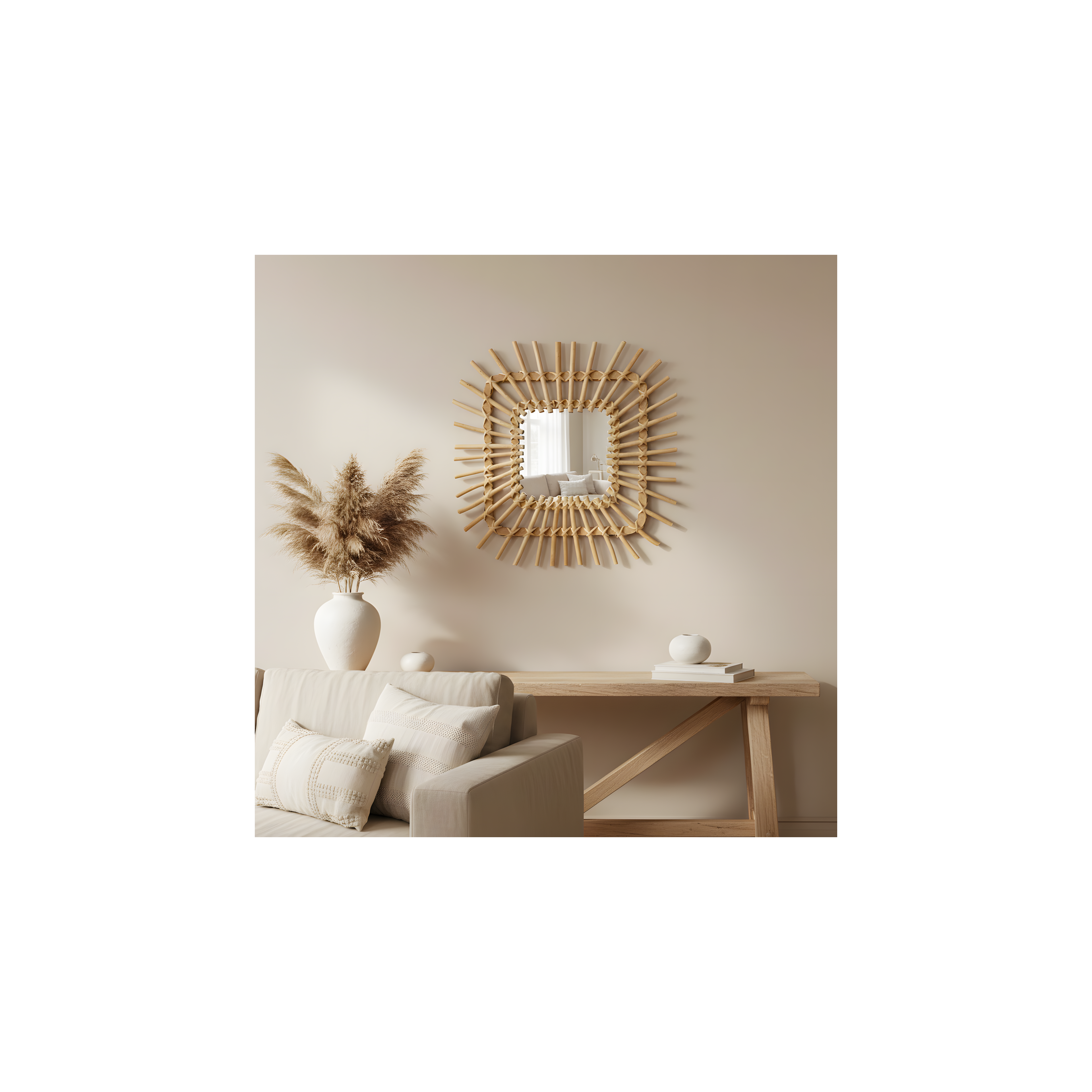 LUSTRO ŚCIENNE BOHO 45CM QDJ071